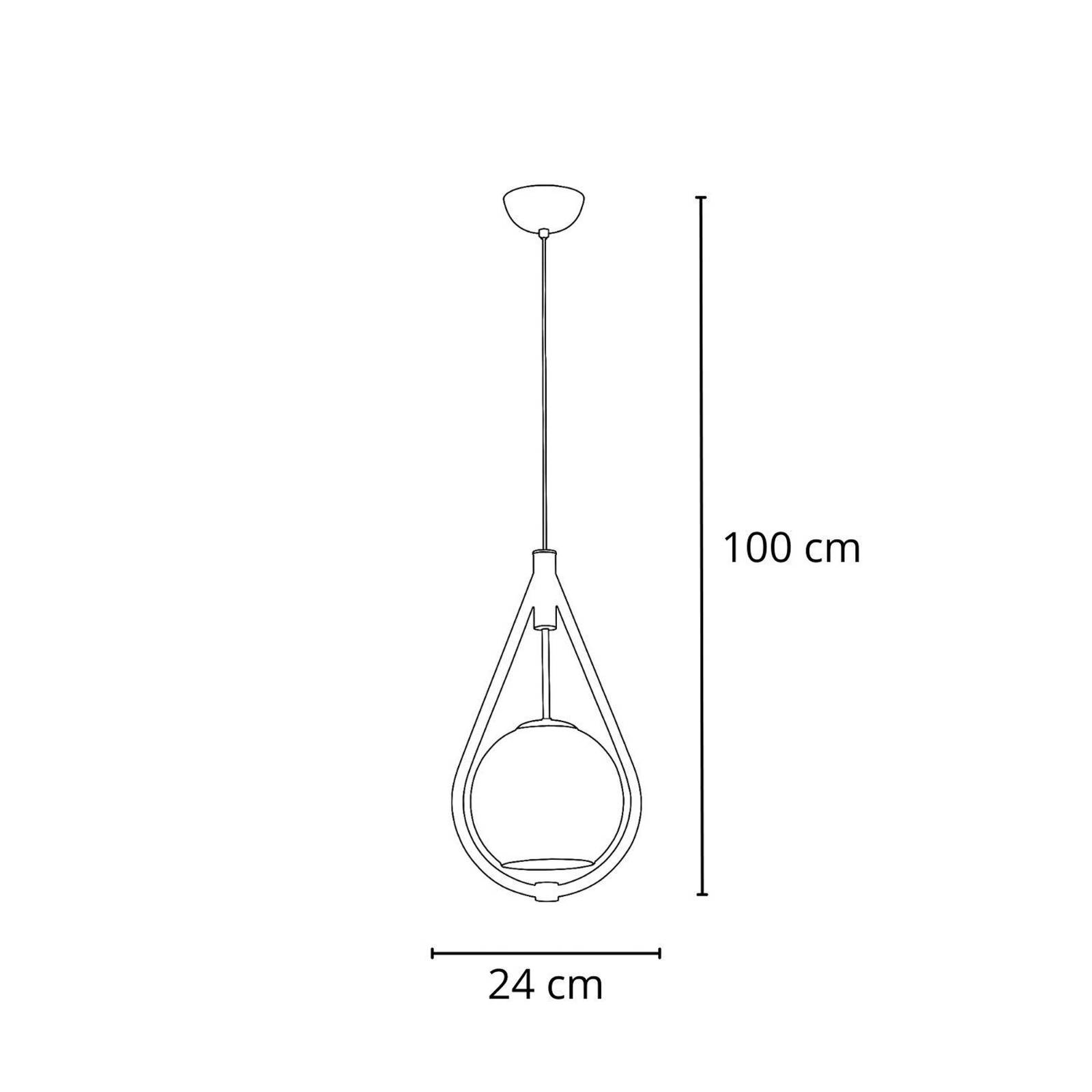 Lampa wisząca Gota, drewno, szkło, Ø 24 cm, zawieszenie 100 cm