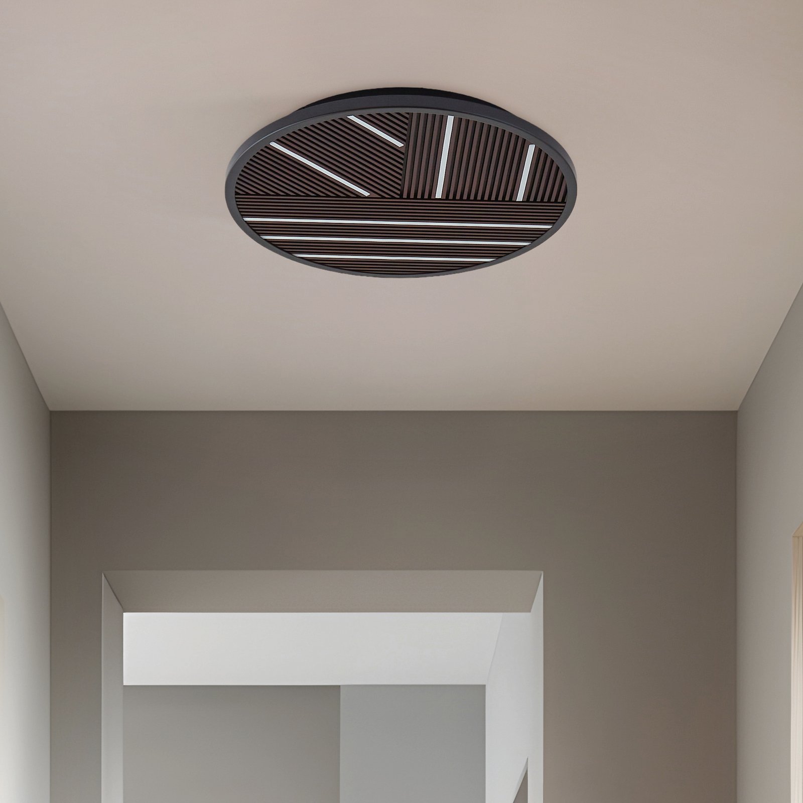 Lucande LED-taklampa Orven, trä, Ø 50 cm, dimbar Lucande LED-taklampa Orven, trä, Ø 50 cm, dimbar