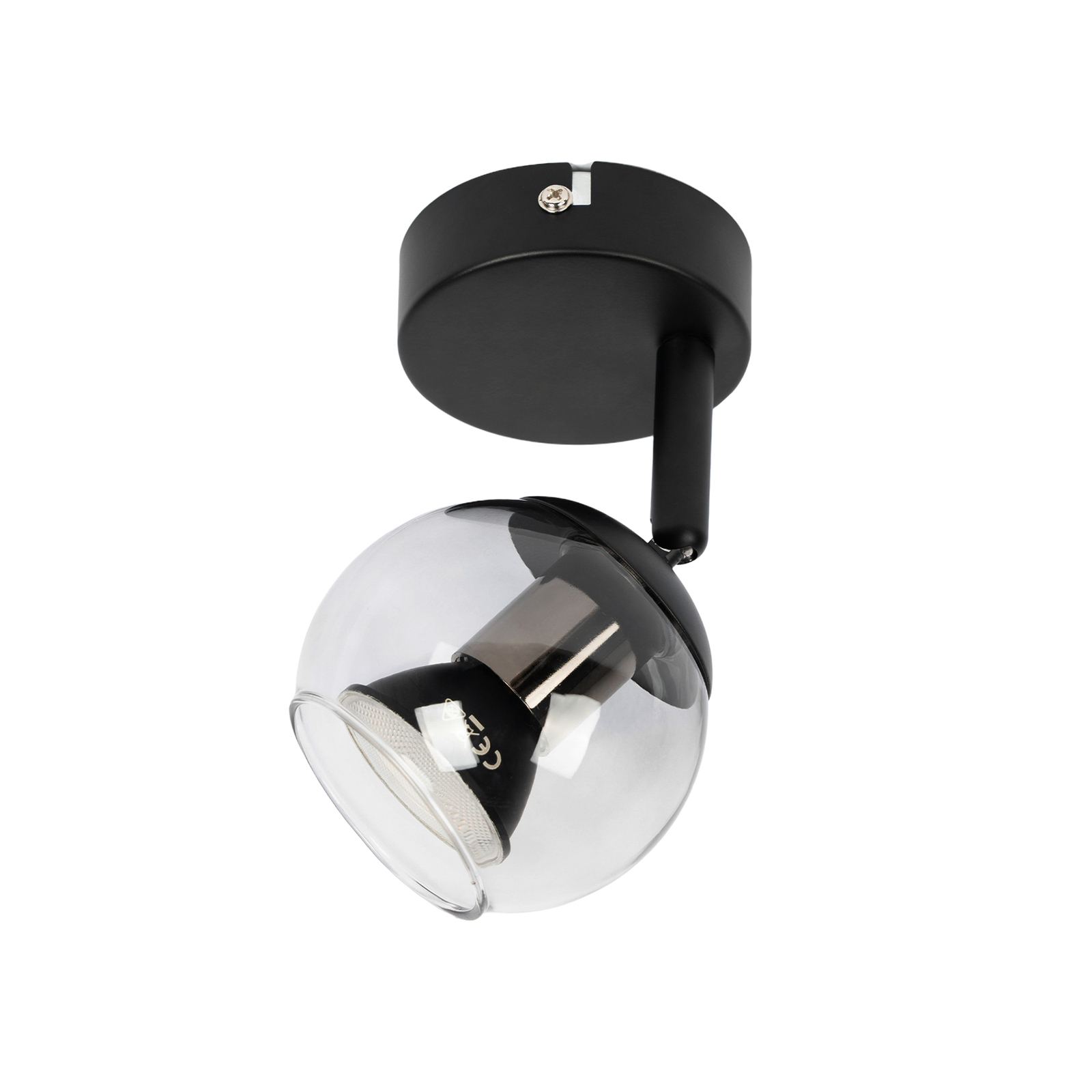 Lindby Samika LED spot, smoked glass, one-bulb