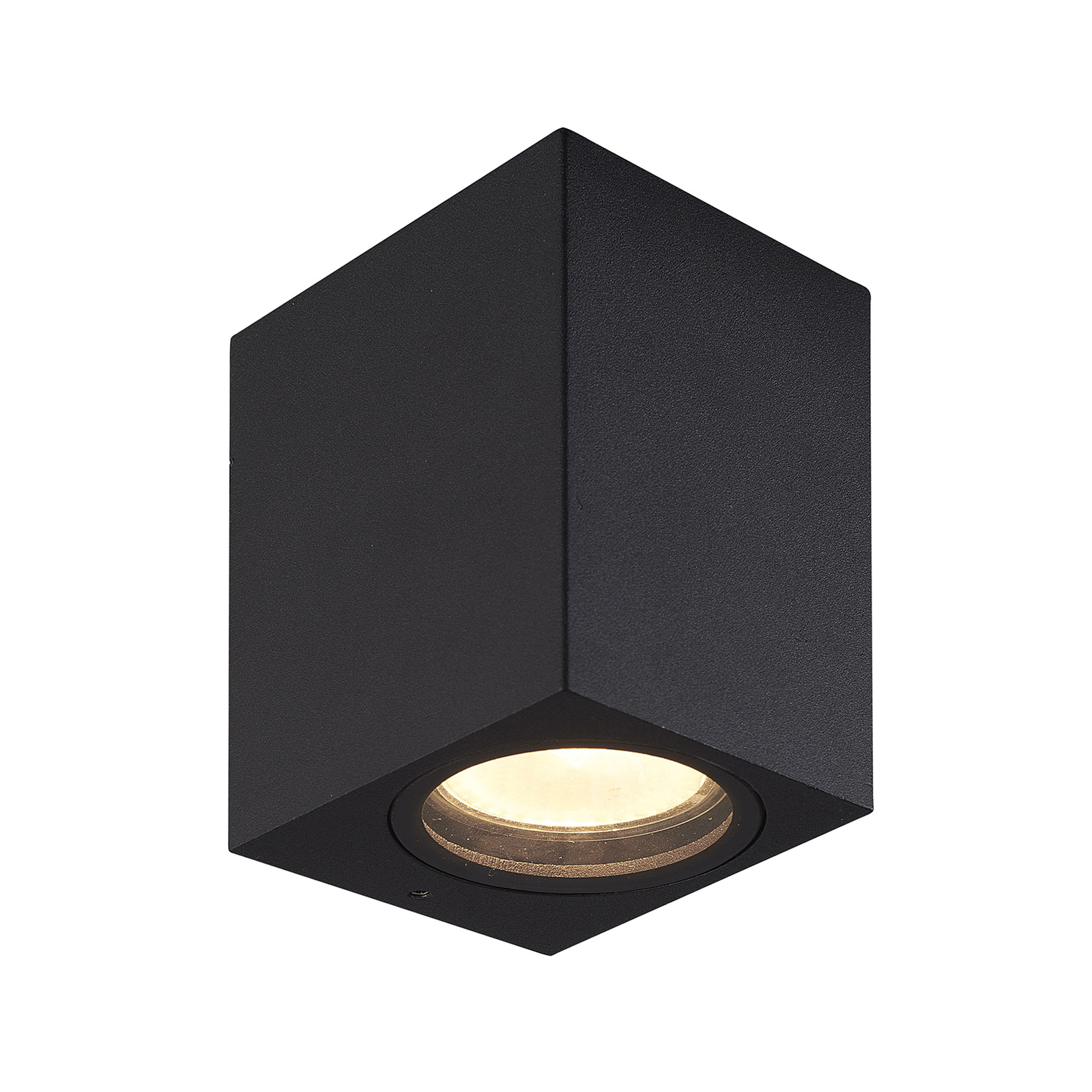 Prios kültéri fali lámpa Tetje, fekete, szögletes, 10 cm, 4 darabos szett