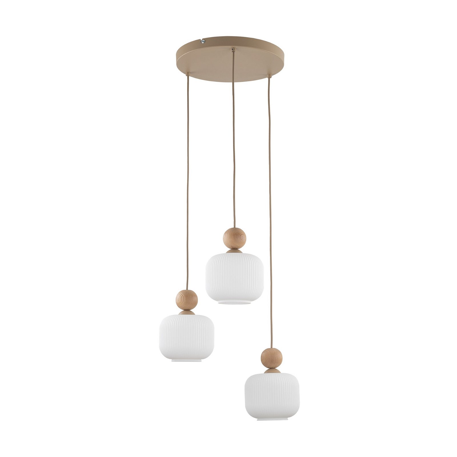 Suspension Ballo, à 3 lampes, blanc, verre, Ø 35 cm Suspension Ballo, à 3 lampes, blanc, verre, Ø 35 cm