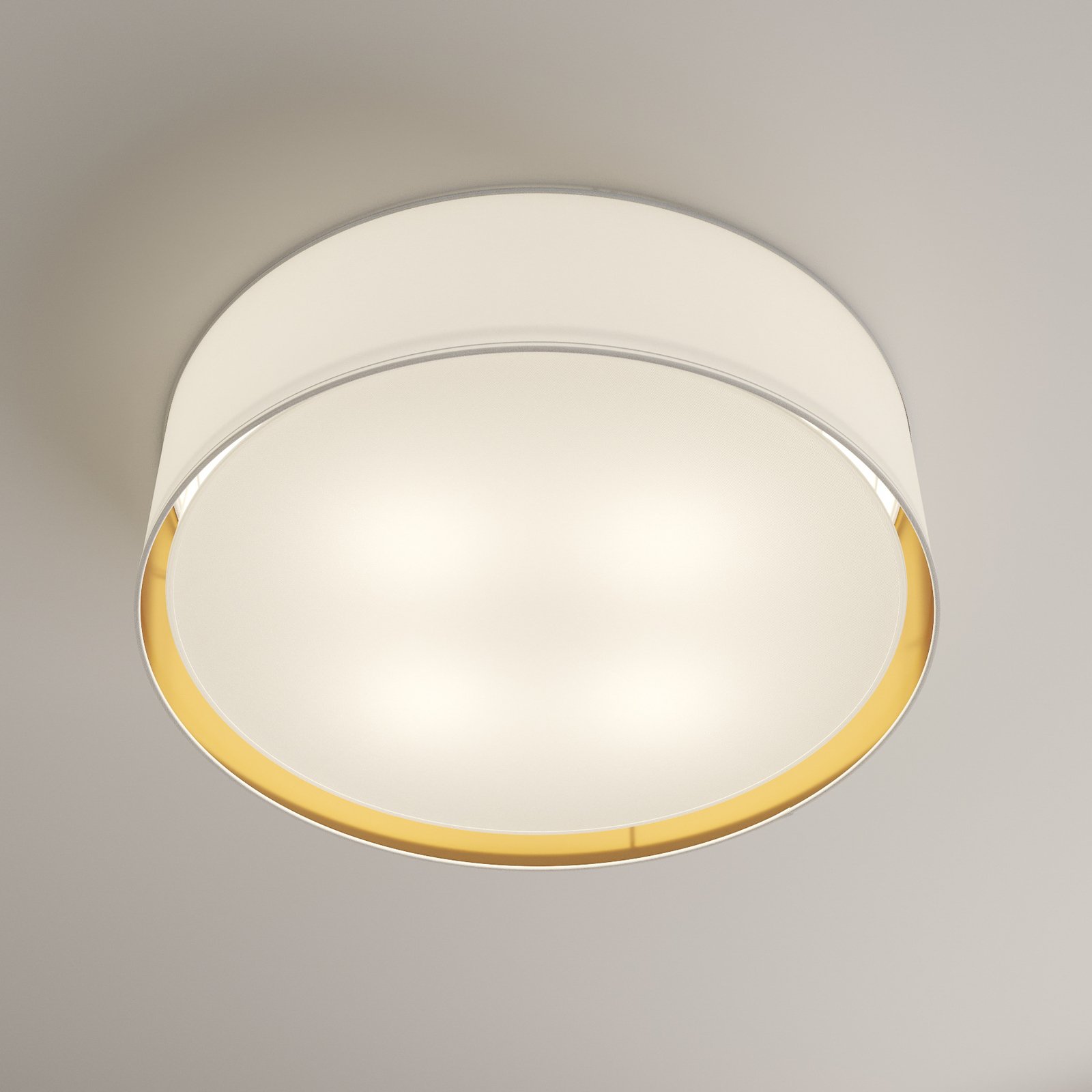 Bilbao plafondlamp, wit/goud, Ø 60 cm