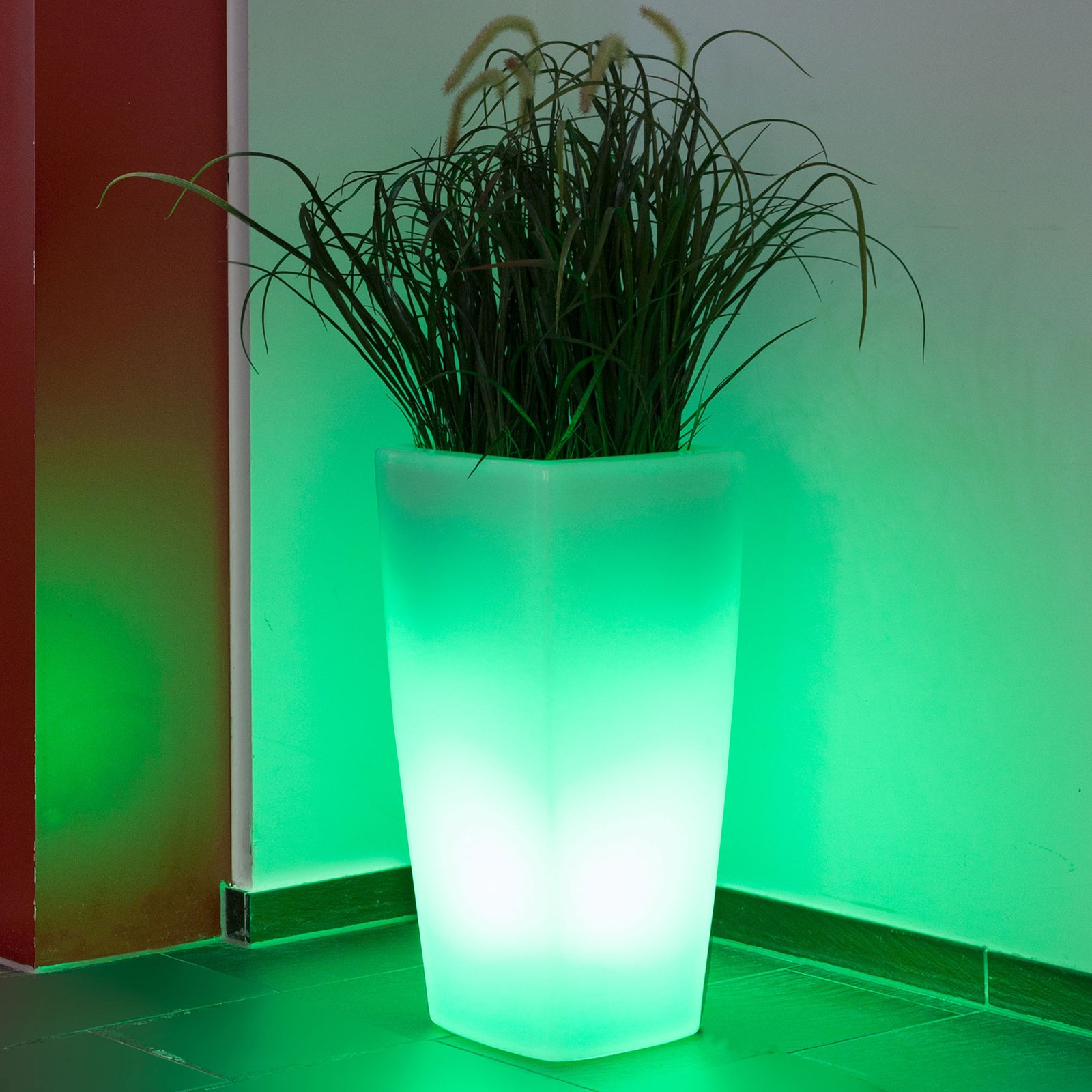 Lampa dekoracyjna LED Trevia V RGBW, donica biała