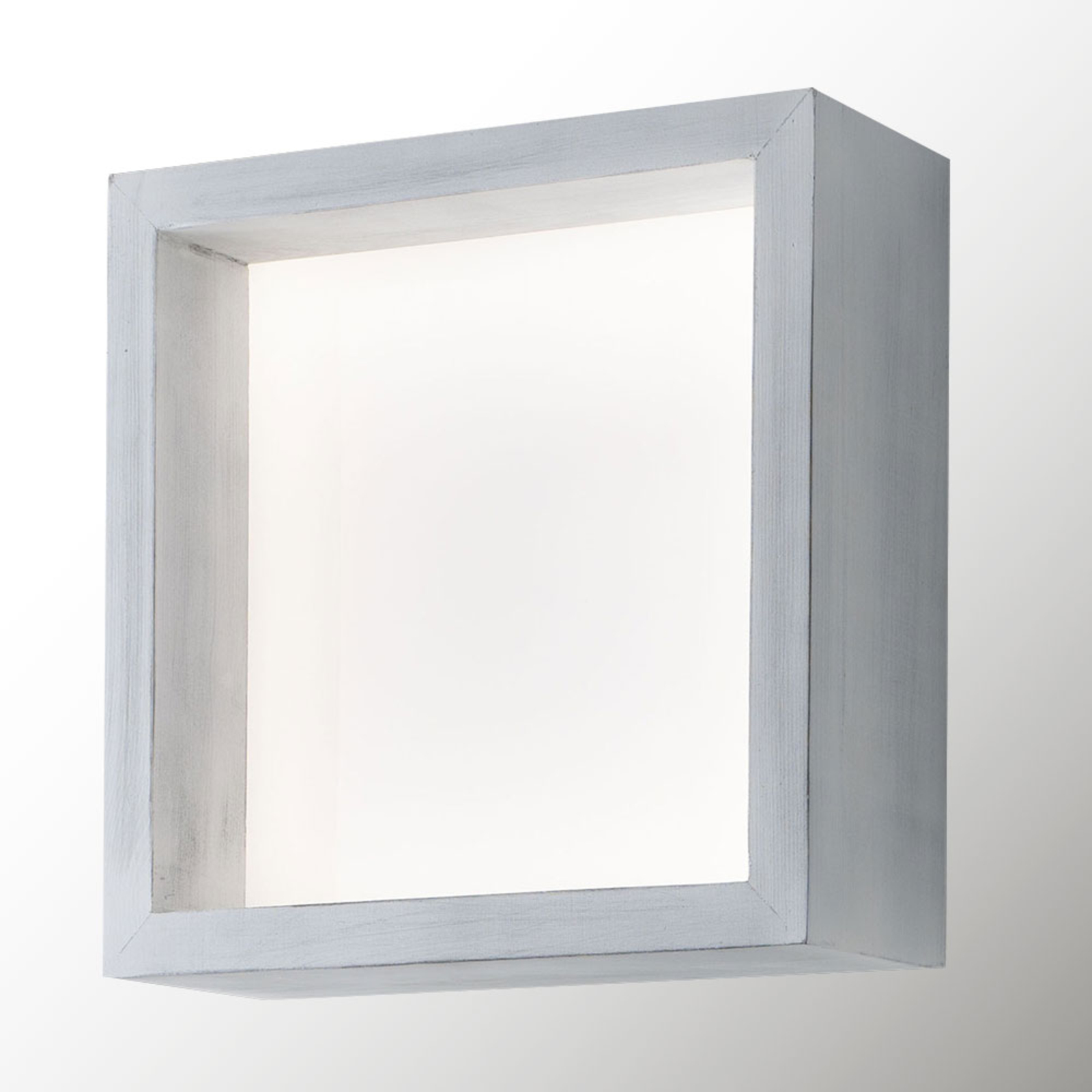 Fabas Luce Window LED wall light, 37 x 37 cm, vintage white, for Living / Dining Room, metal, wood, 29 W, energy efficiency: A+, W: 37.5 cm, H: 37.5 cm