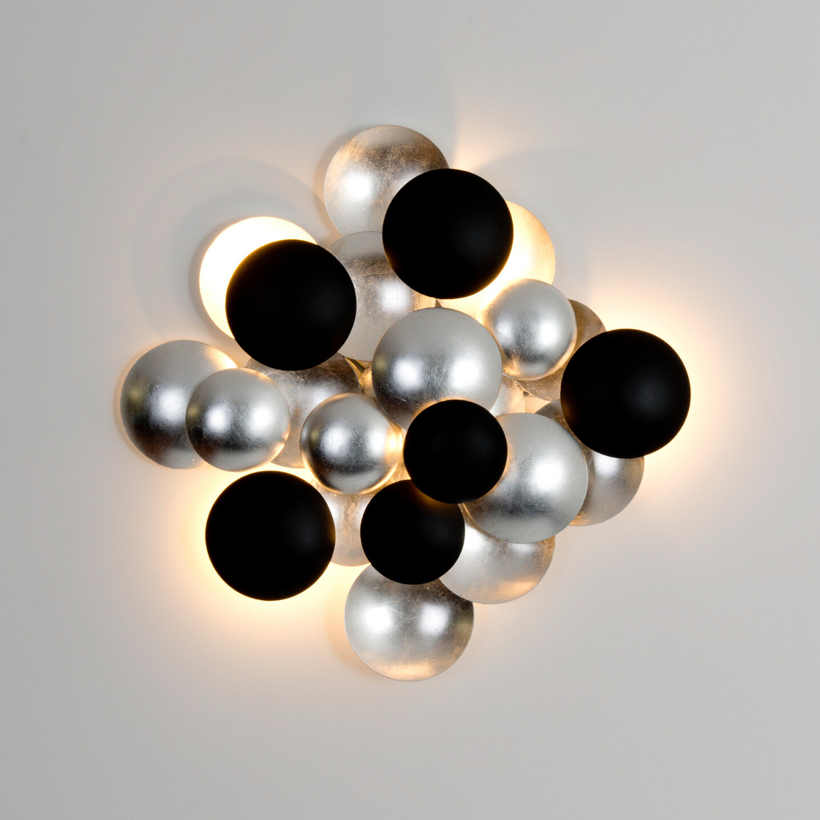 Aplique de pared LED BOLLADARIA, plateado/dorado, 56 x 55 cm, metal, atenuable