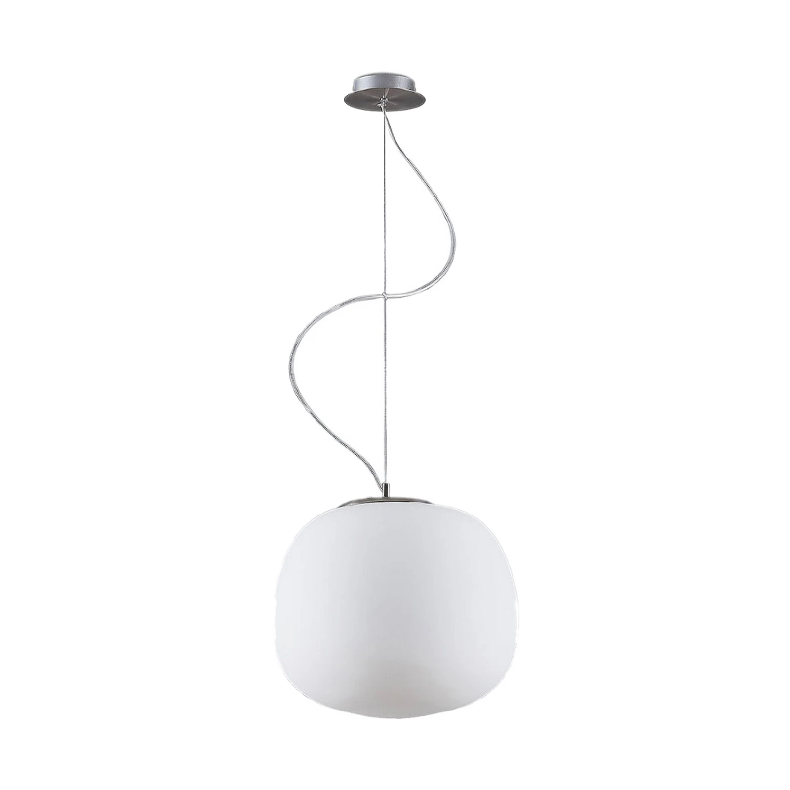Lindby rippvalgusti Ginevra, Ø 38 cm, valge, klaas, E27