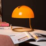 Retro galda lampa Cato ar matēta stikla abažūru oranža krāsā