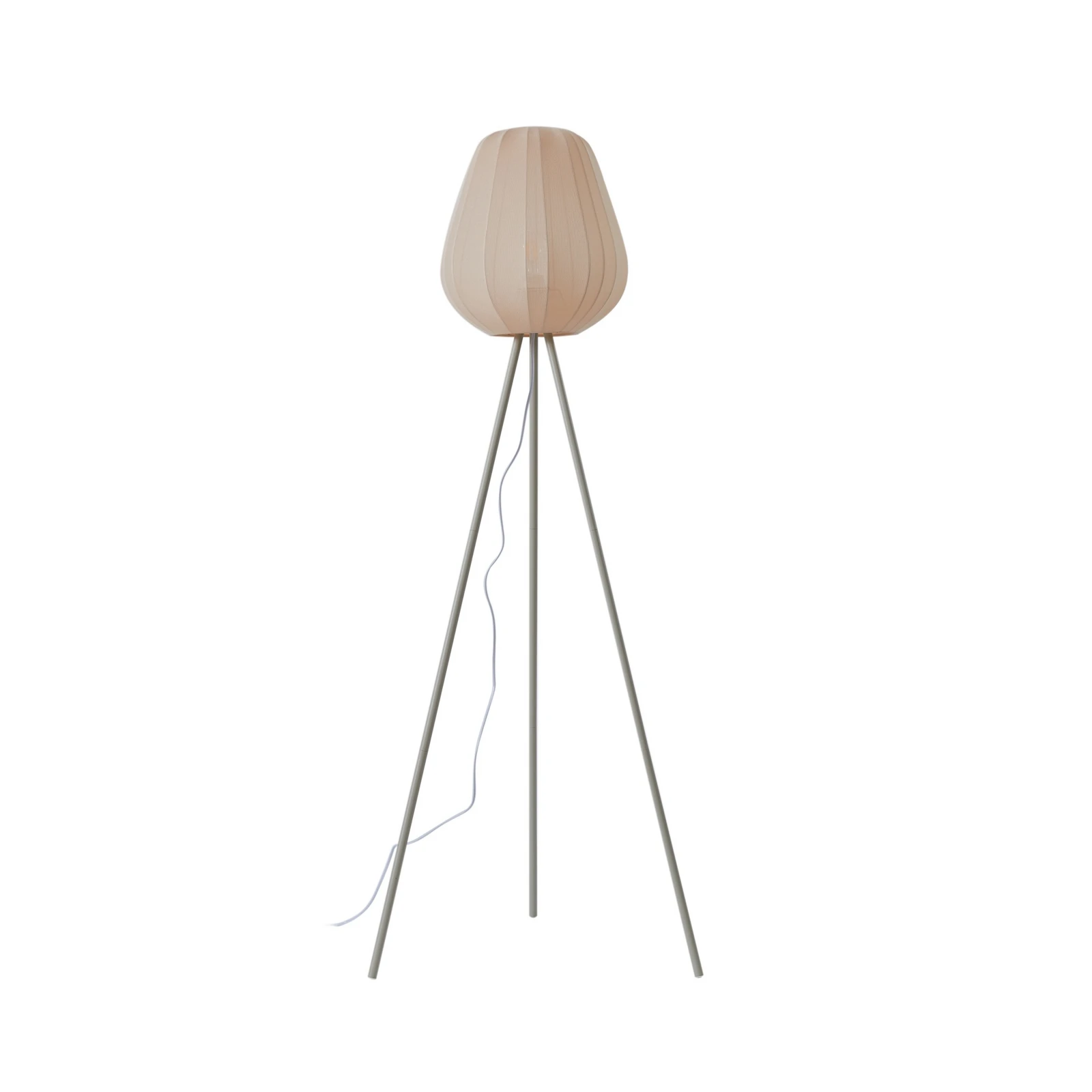 Lindby podna lampa Helin, bež, tekstil, tronožac, 144 cm, E27