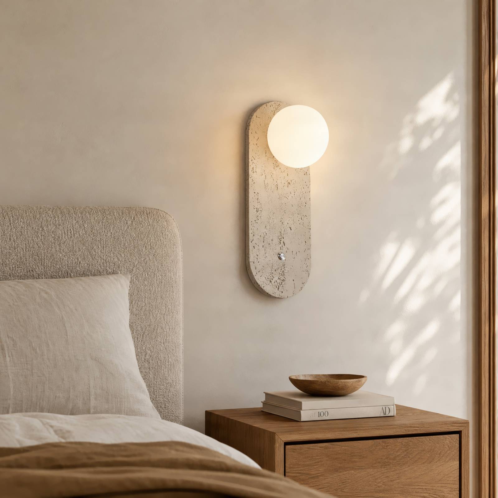 Lindby wandlamp Lumille, 33 cm, beige/wit, glas, G9