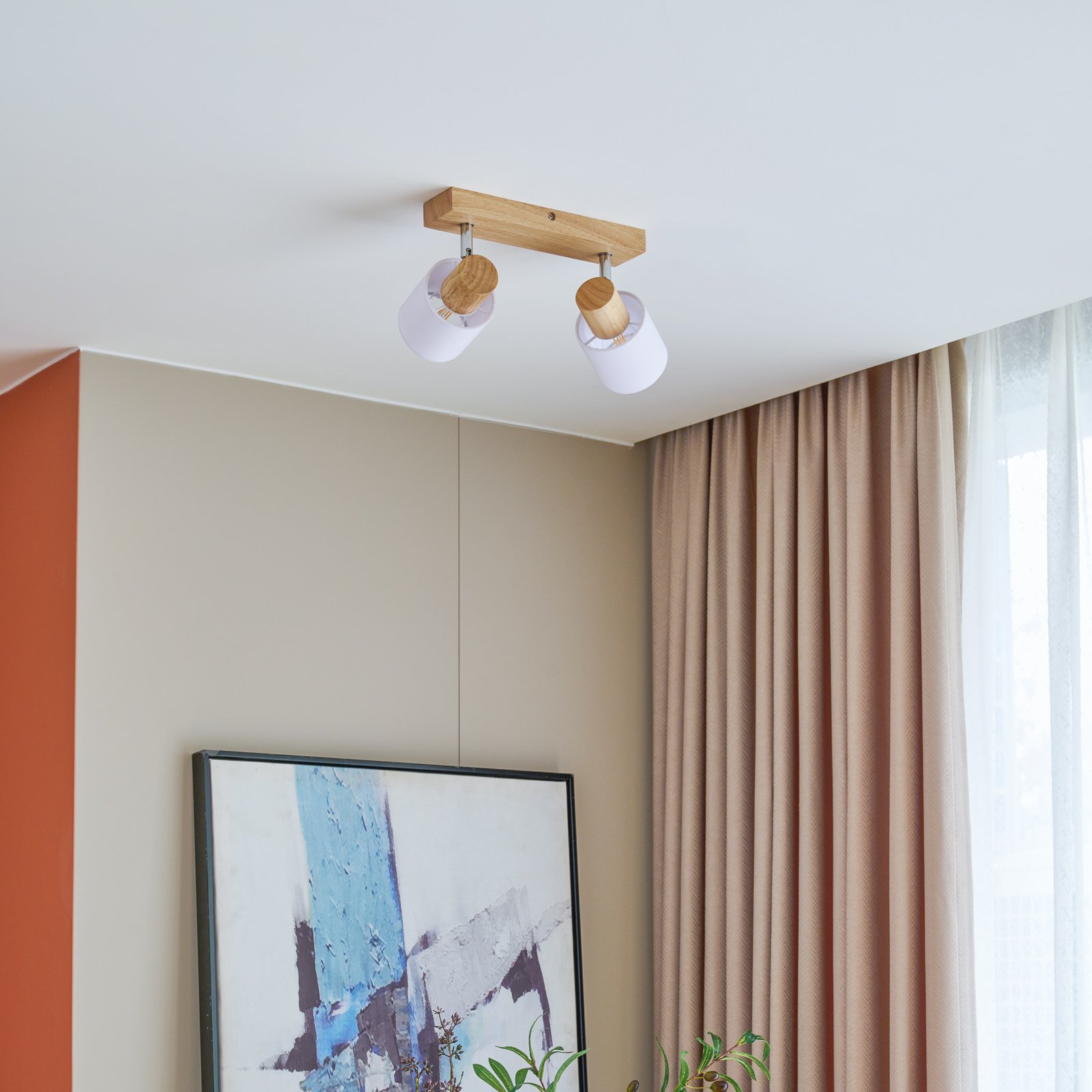 Wanessa 2 Plafond Wood/White - Lindby