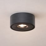Arcchio Rotari LED ceiling lamp, black, metal, Ø 12cm