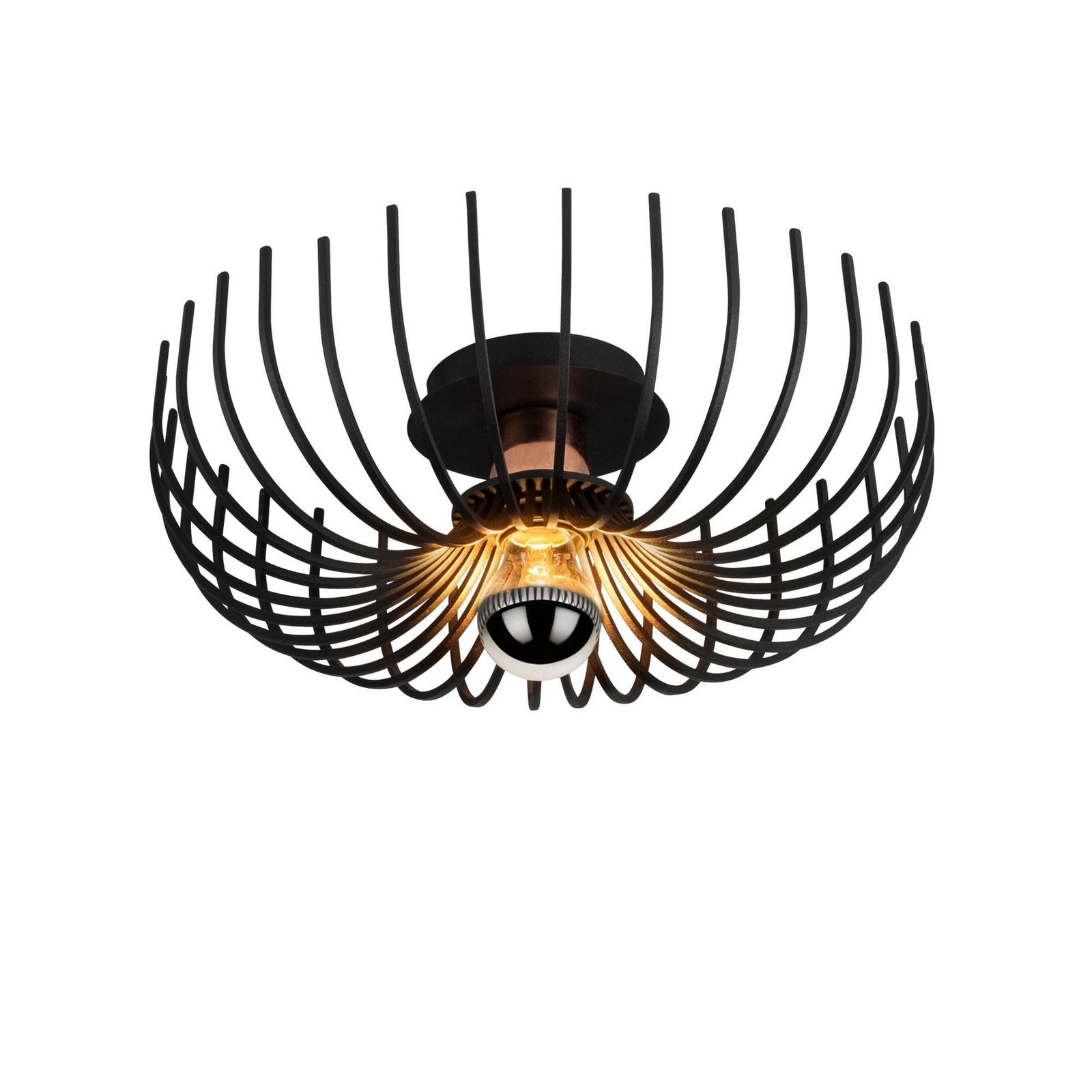 Aspendos N-641 ceiling light, black, metal, Ø 36 cm