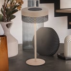 Akku-Tischleuchte Booha, beige, Metall, IP44, dimmbar
