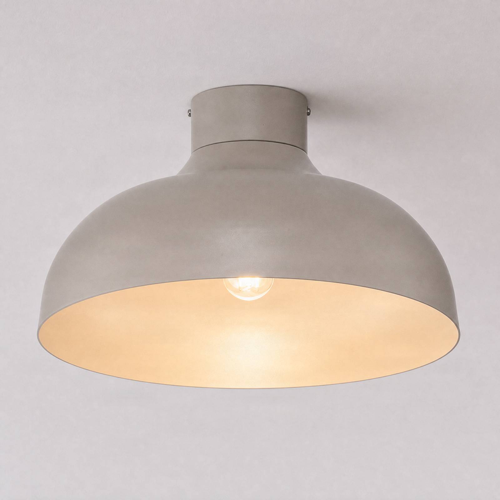 Lampa sufitowa Basca, beżowa, metalowa, Ø 40 cm, E27