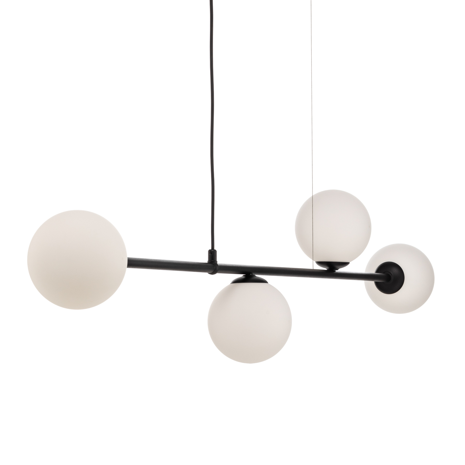 Viseća lampa Alison crno/bijela, 4 žarulje, greda, 154 cm