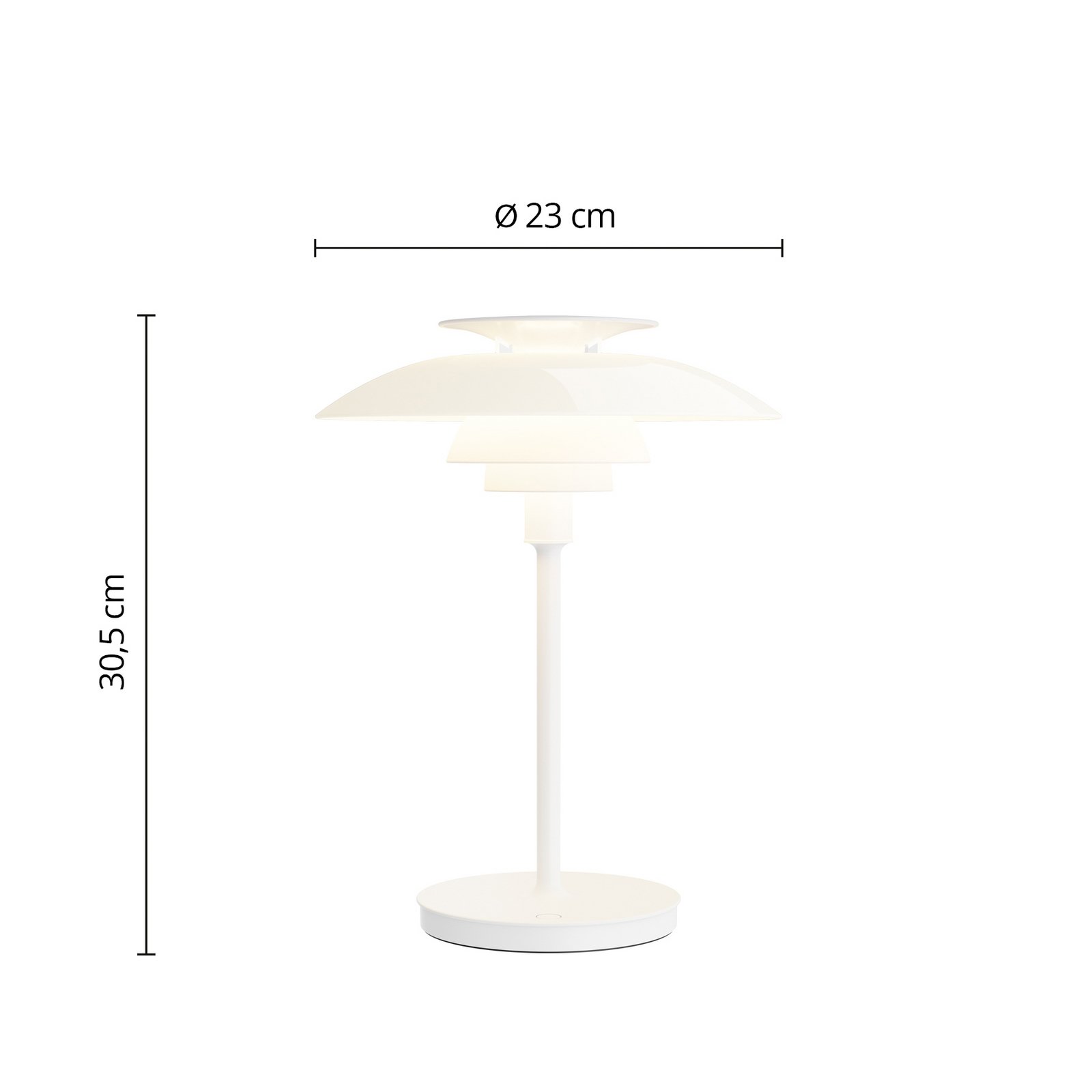 PH80 PORTABLE lampe de table rechargeable, blanc opale, IP44 - Louis Poulsen