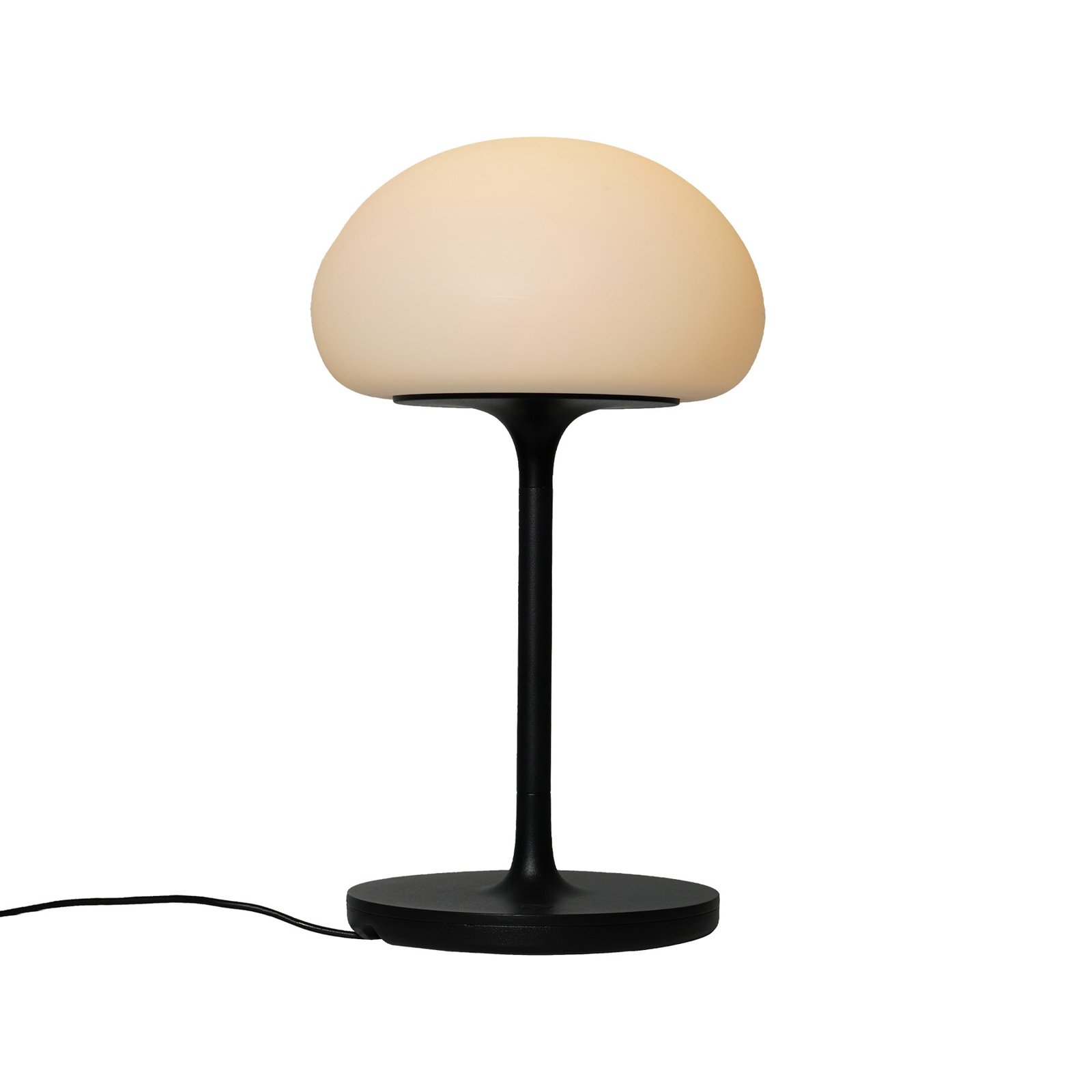 Sūklis uz nūjiņas, galda lampa ar uzlādējamu akumulatoru, melns