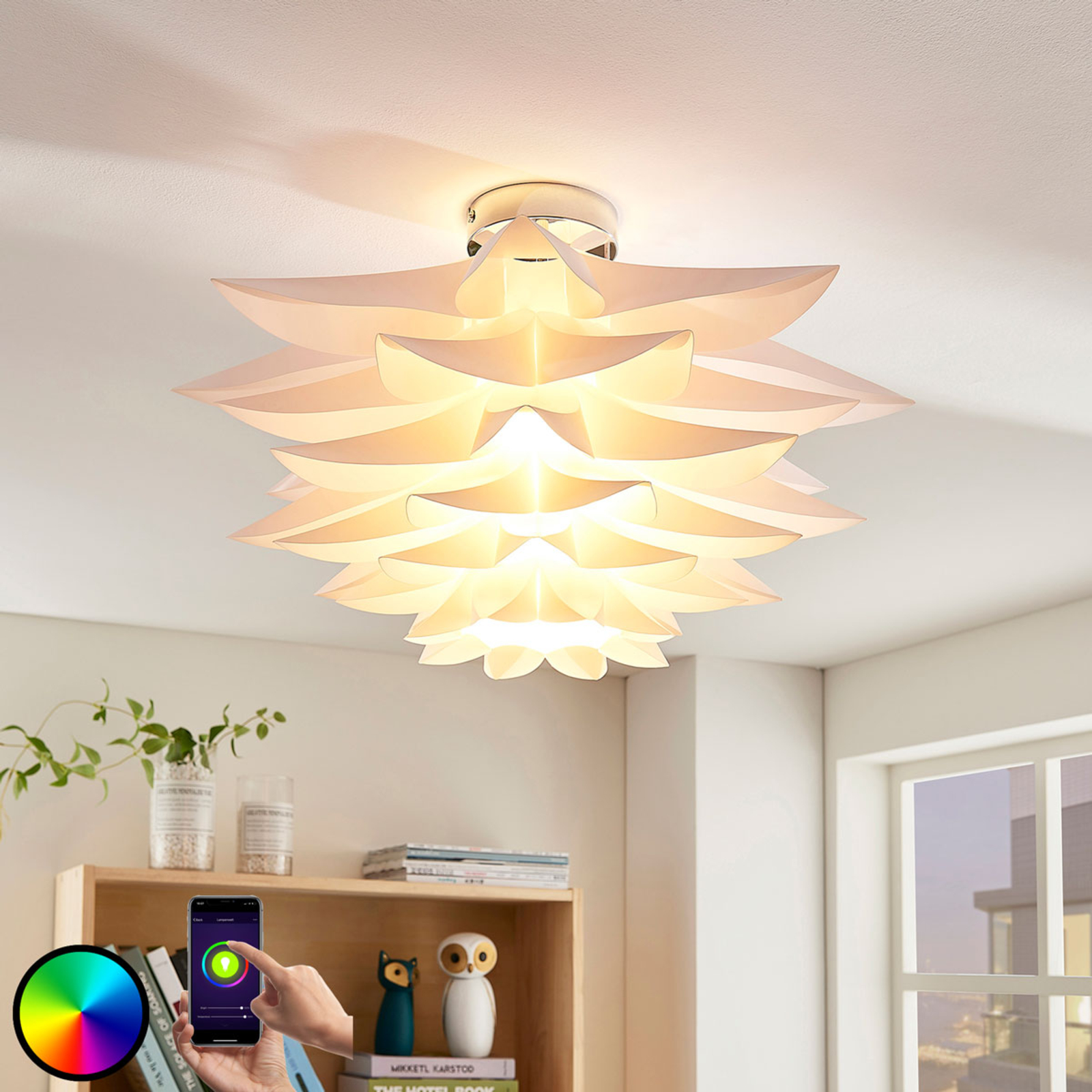 Lindby Smart-LED-loftlampe Lavinja, RGB