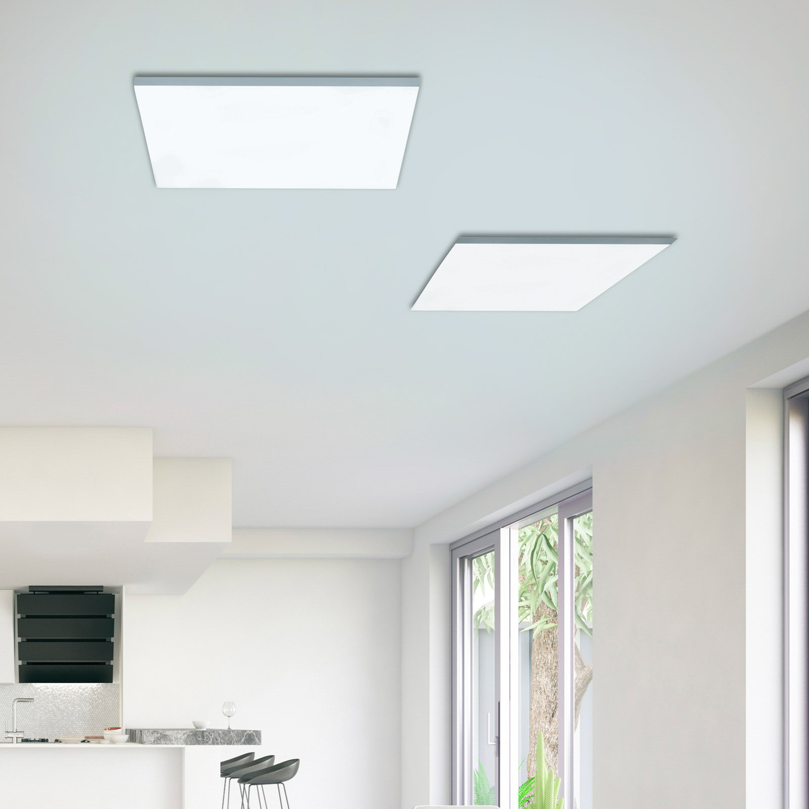 JUST LIGHT. Plafonieră LED Canvas tunable white 60 cm - Camera de zi / sufragerie - modern - alb - Plastic