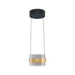Suspension LED Inside, couleur laiton/gris fumé, Ø 22 cm