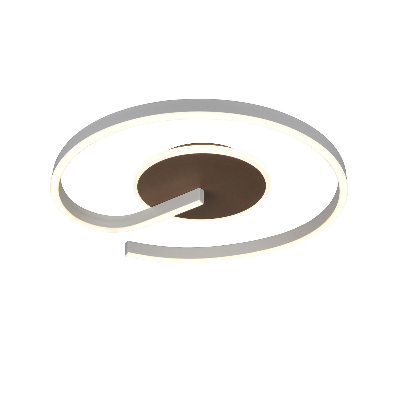 Plafoniera LED Calle, caffè, Ø 50 cm, CCT, dimmerabile Plafoniera LED Calle, caffè, Ø 50 cm, CCT, dimmerabile
