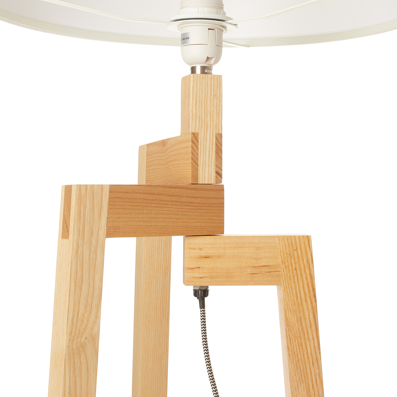 Trojnohá stojacia lampa Montana s látkovým tienidlom