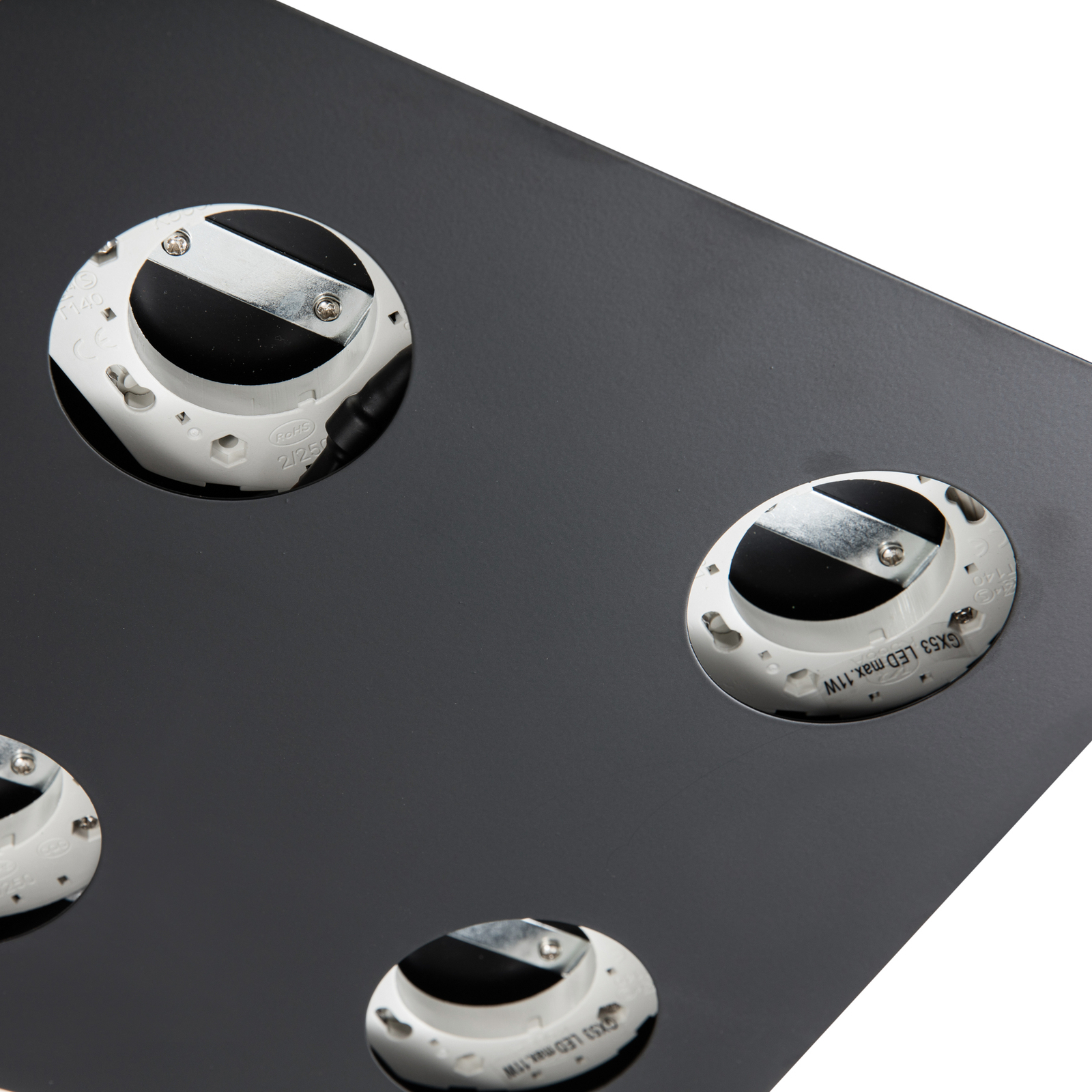 Lampa sufitowa Lindby Jyla, czarna matowa, 25 x 25 cm, 4-punktowa.