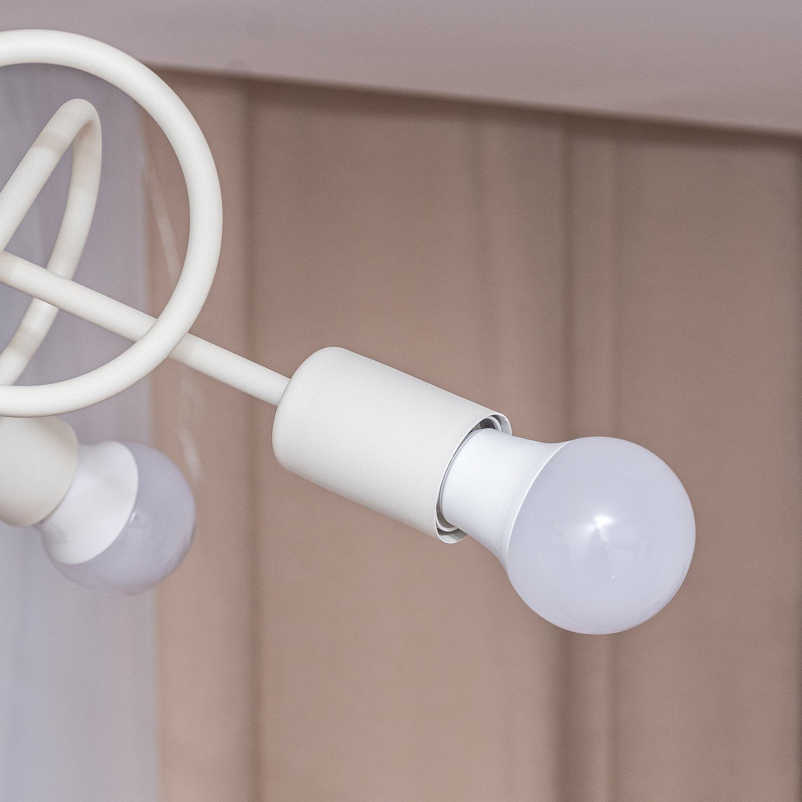 Oxford ceiling light, sand, Ø 47 cm, metal, 5-bulb, E27