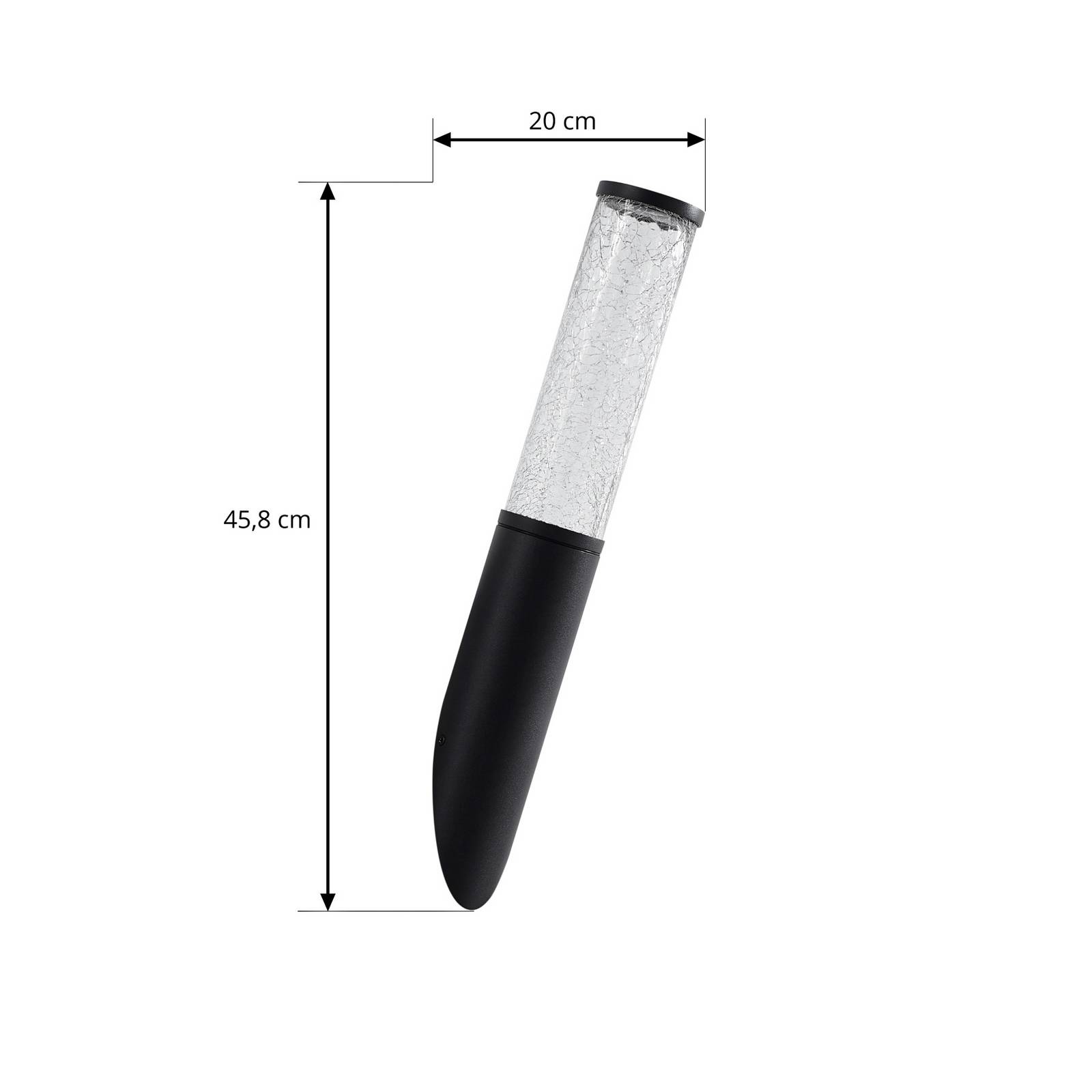 Lindby Kinkiet zewnętrzny Gavros, 45 cm, czarny, aluminium