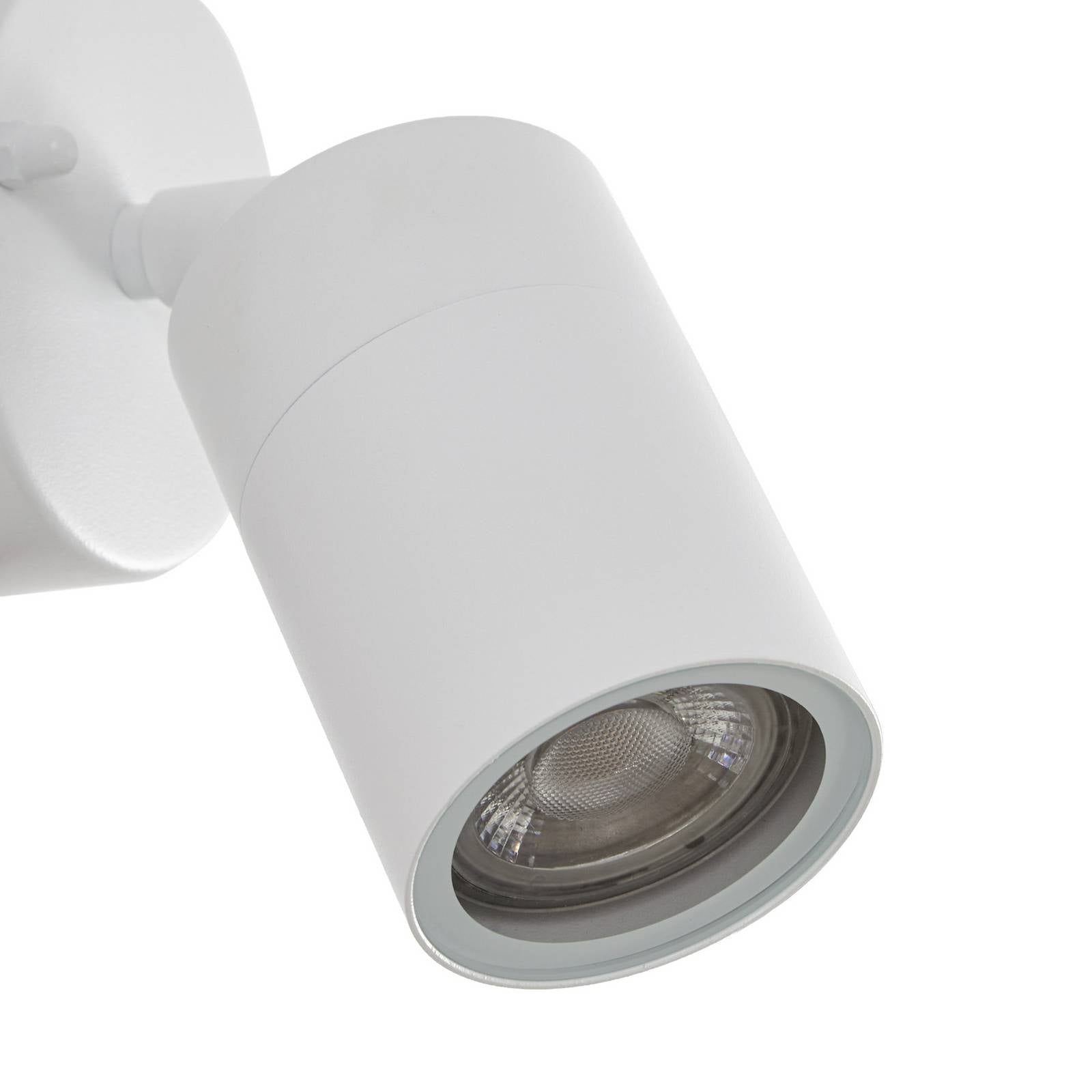 Kinkiet zewnętrzny PRIOS Tulimar, 14 cm, biały, z regulacją, IP44
