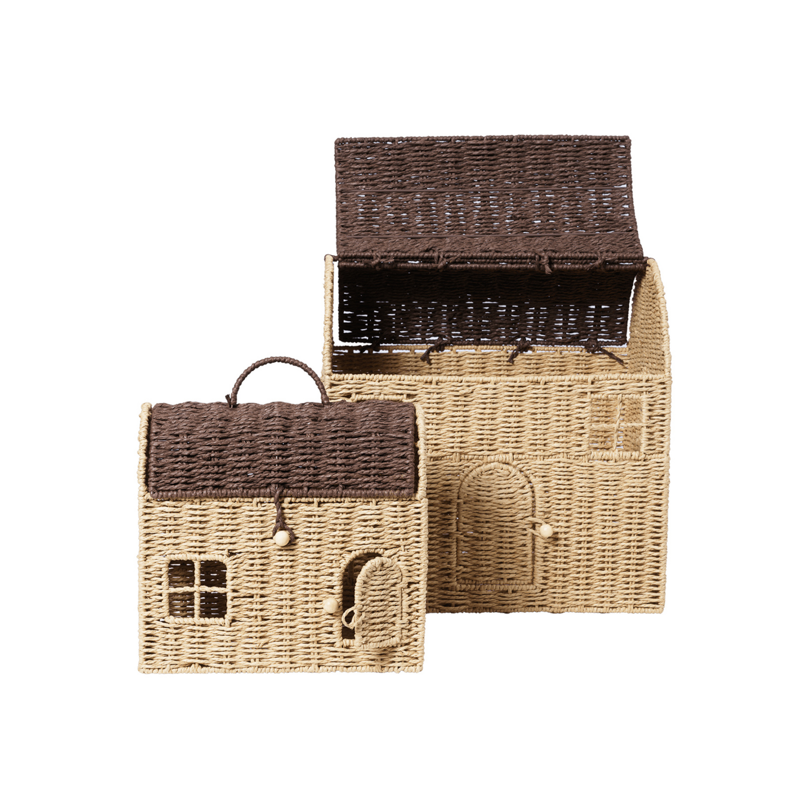 Casu Korb, braun, 2er-Set, Papier/Metall - ferm LIVING Casu Korb, braun, 2er-Set, Papier/Metall - ferm LIVING
