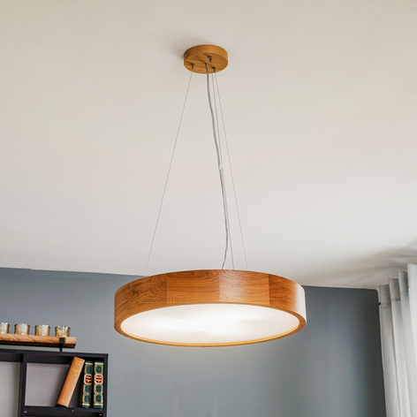 Pendellampe Kerio, Ø 47 cm, mørk eik