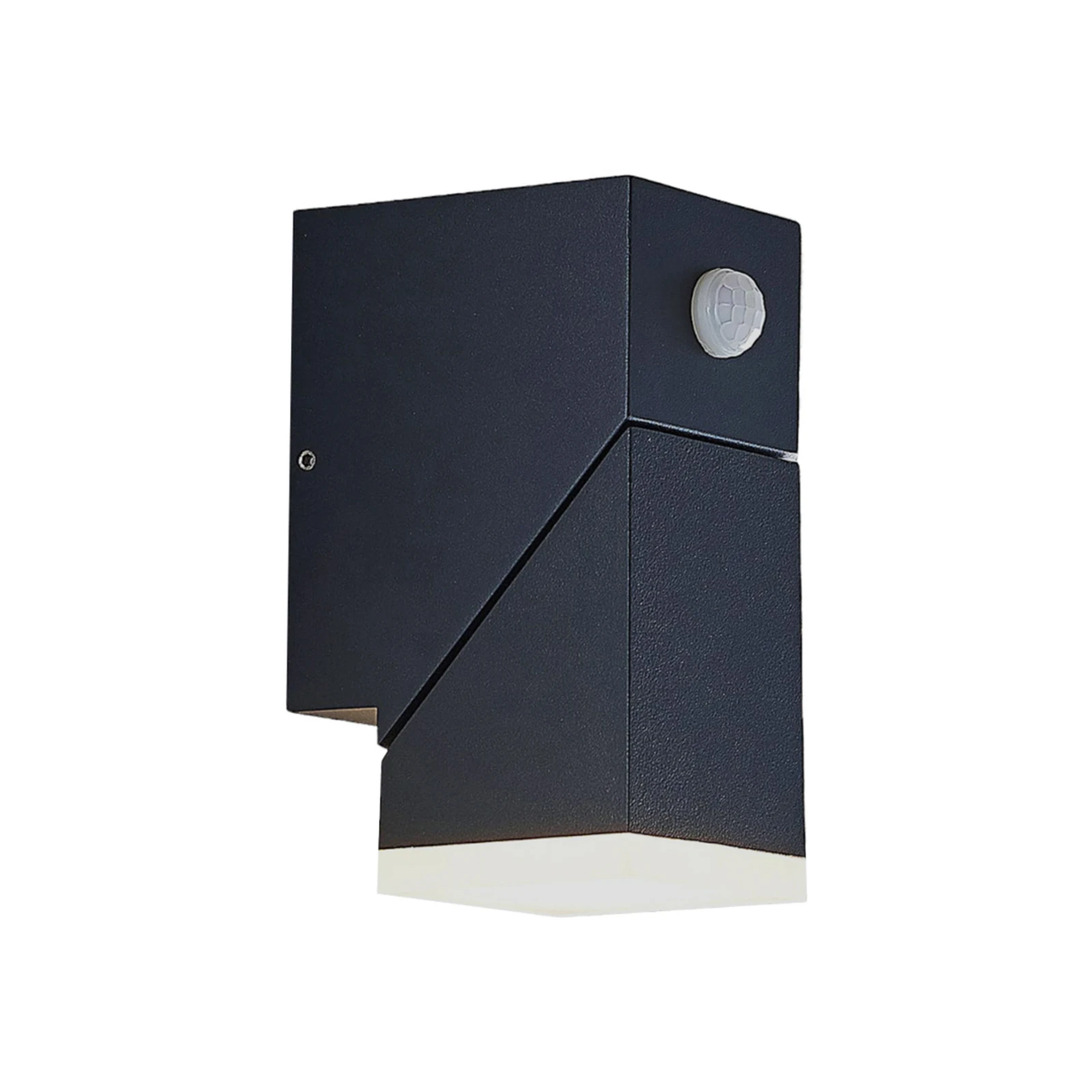 Lindby LED fali lámpa Sally, 15 cm, antracit, IP54, érzékelővel