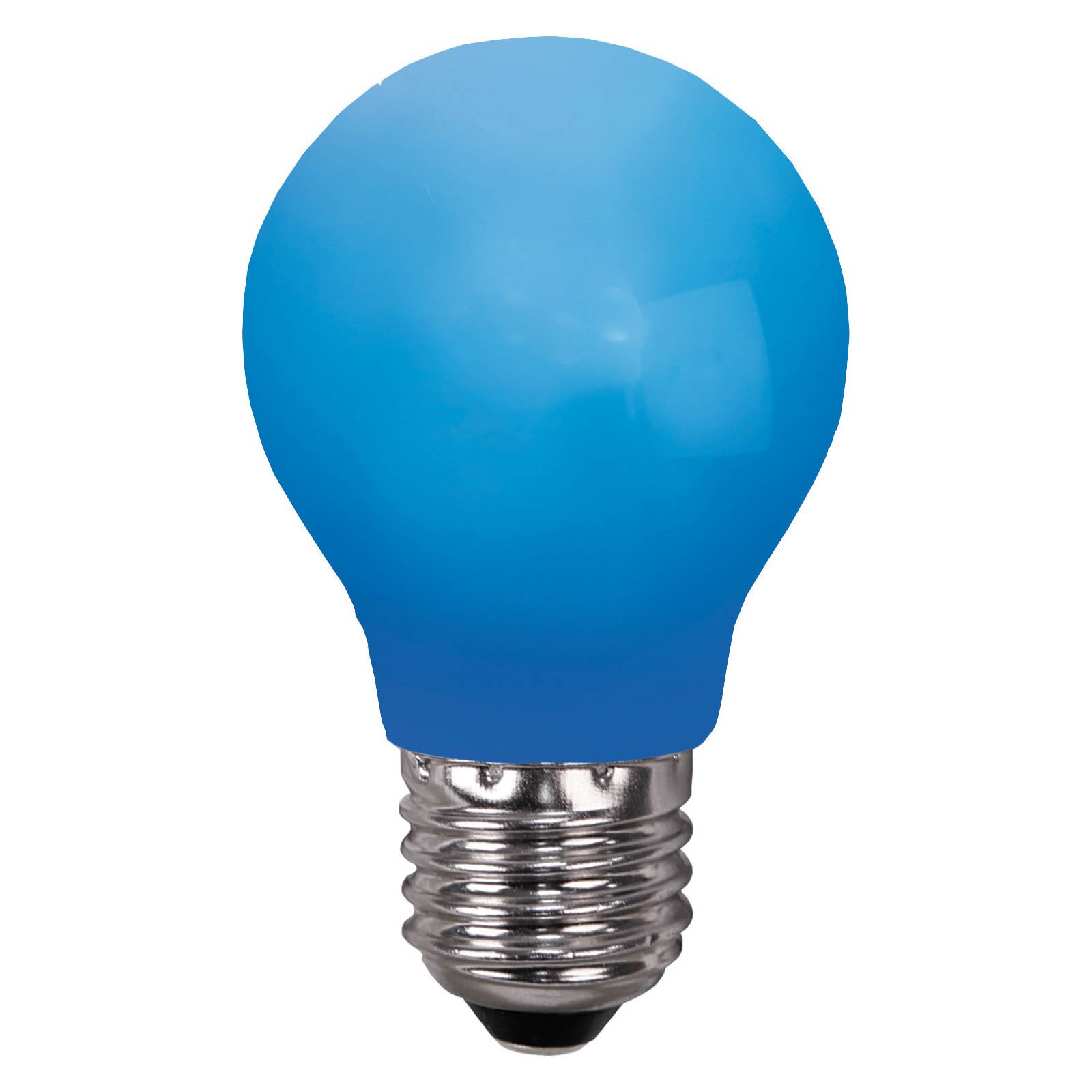 LED-lampe E27 til lyskæder, brudsikker, blå