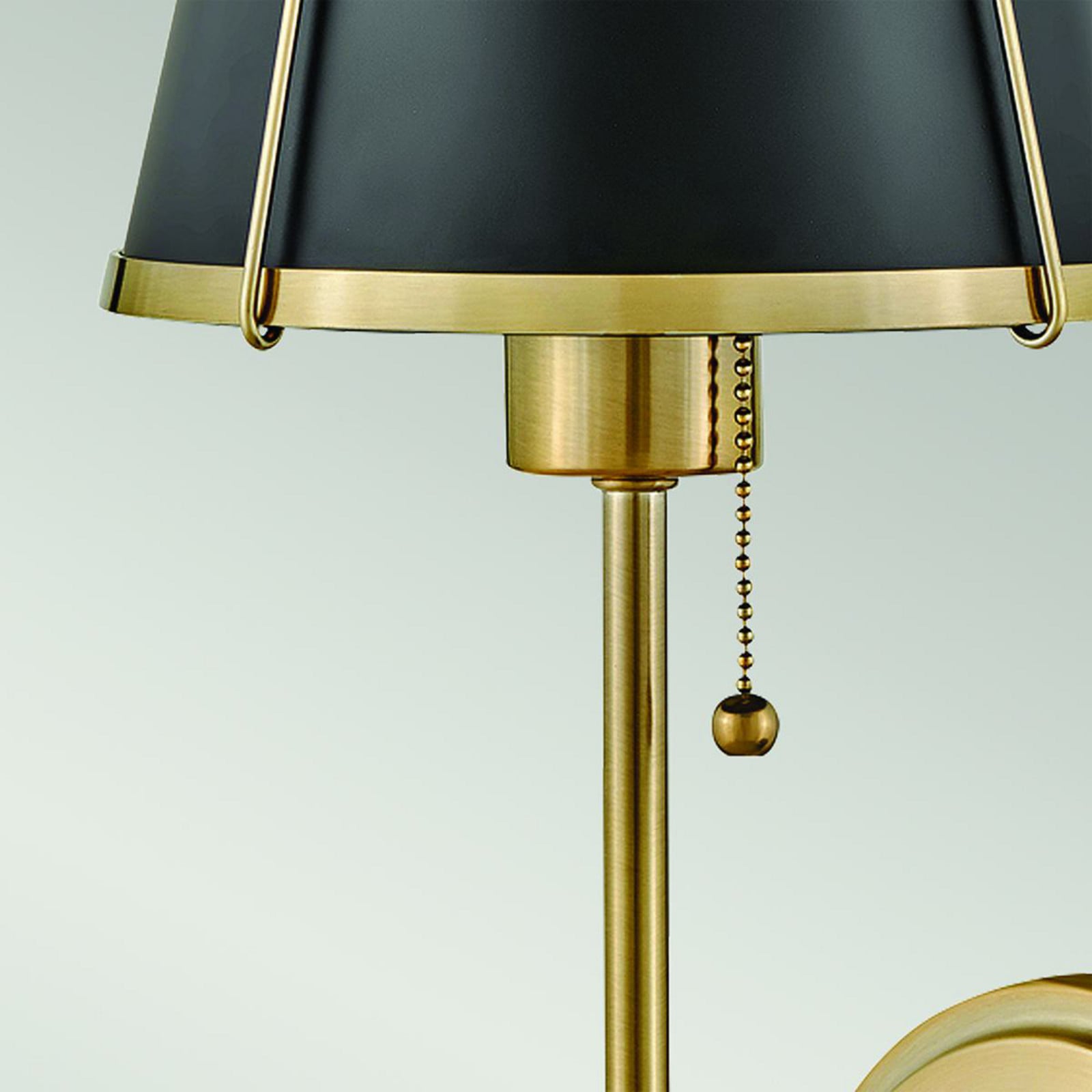 HINKLEY Aplică de perete Clarke 1 alamă/negru abajur metalic oțel - Camera de zi / sufragerie - alamă negru