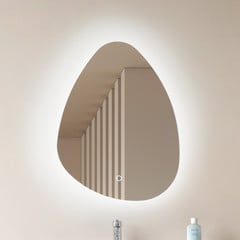 Zrcadlo Lucande LED Celestiel, ve tvaru kapky, CCT, 60 cm