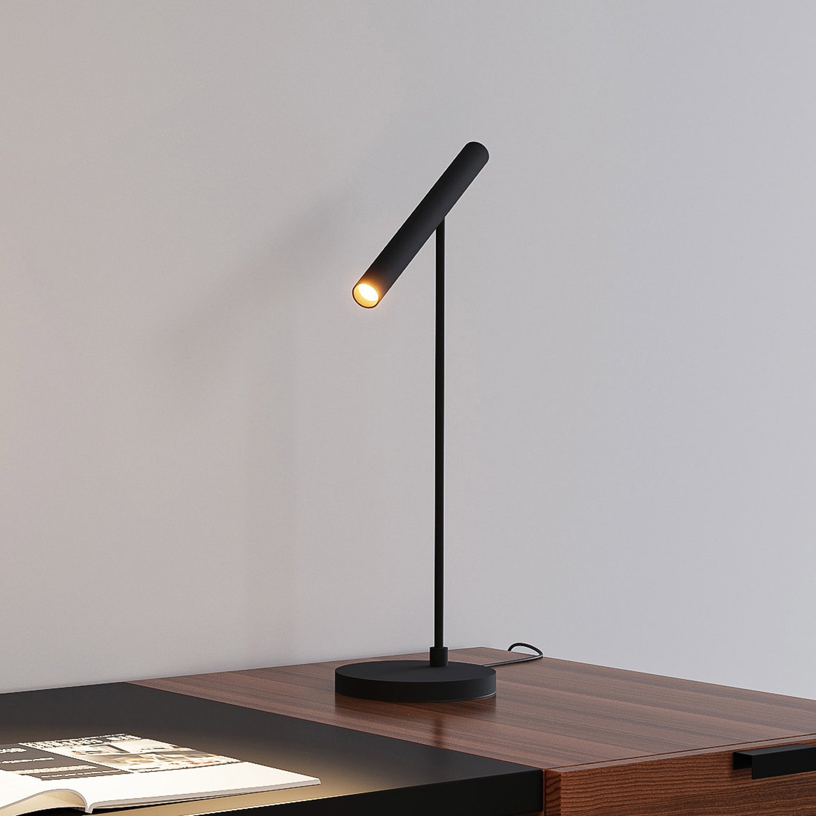 Molto Luce LED table lamp Meyjo T, black, aluminium