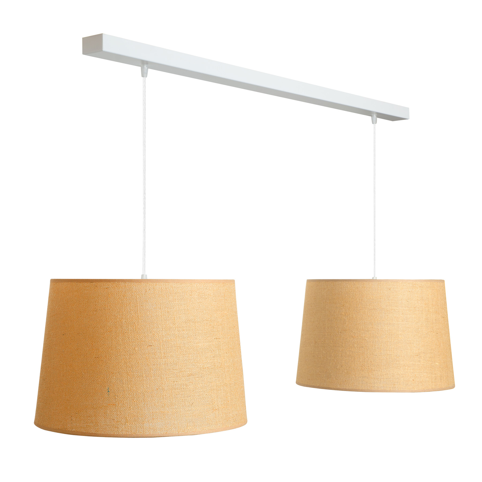 Suspension Jute, brun nature, Ø40cm 2 lampes