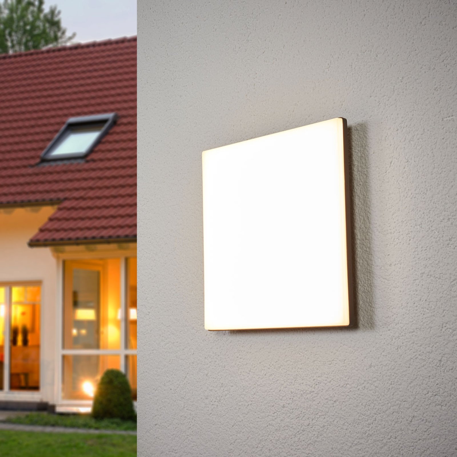 Henni Udendørs Lámpara de Techo w/Sensor Dark Grey/White - Lucande