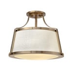 Plafondlamp Charlotte, wit/oudmessing