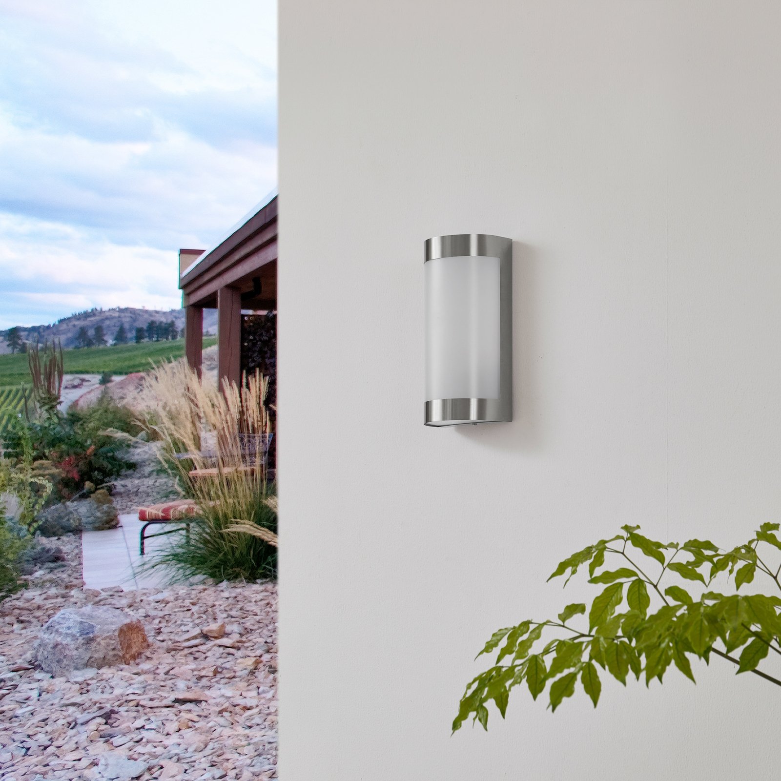 Alvin Candeeiro de Parede Exterior Steel/Opal - Lindby