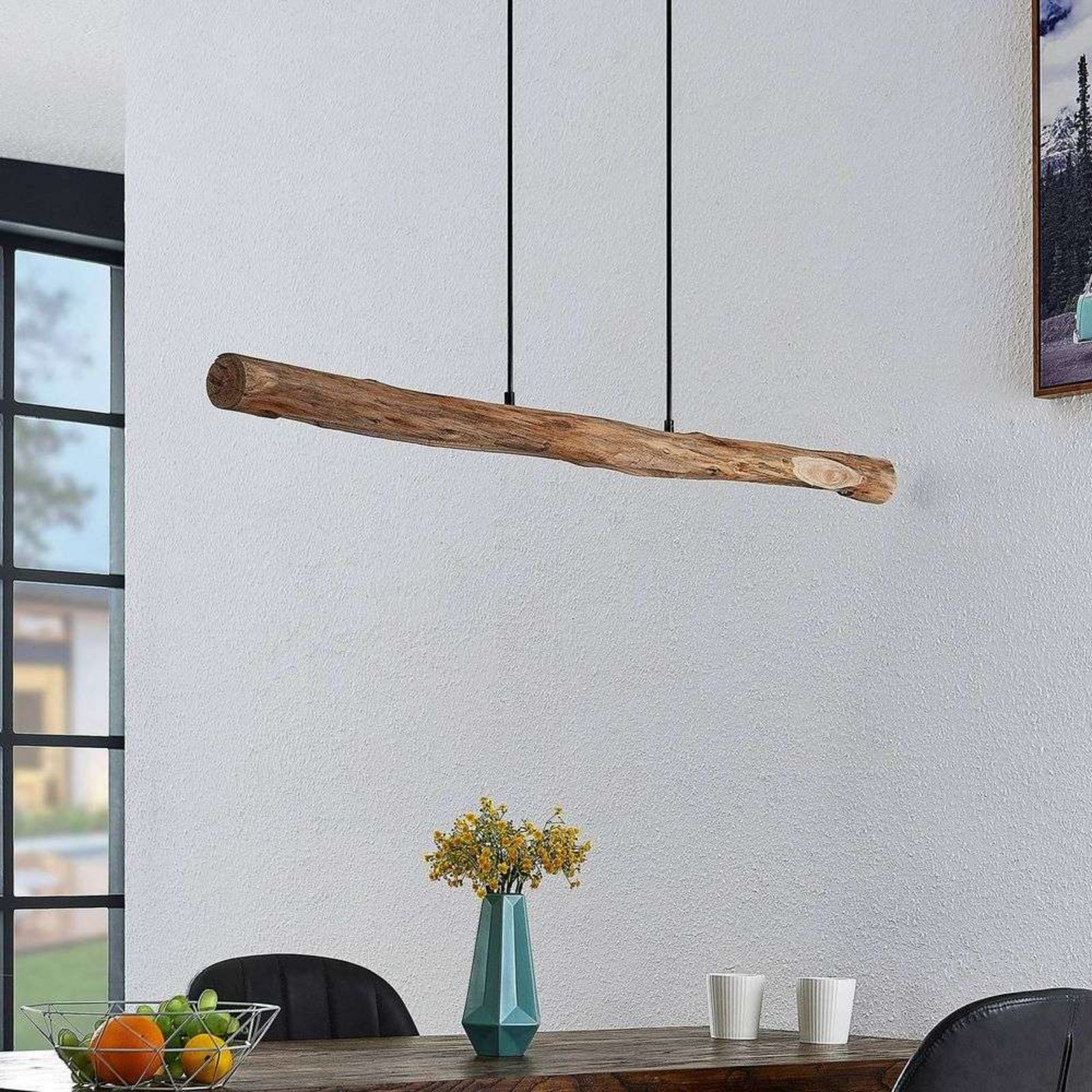 Nekala LED Candeeiro Suspenso Wood - Lindby