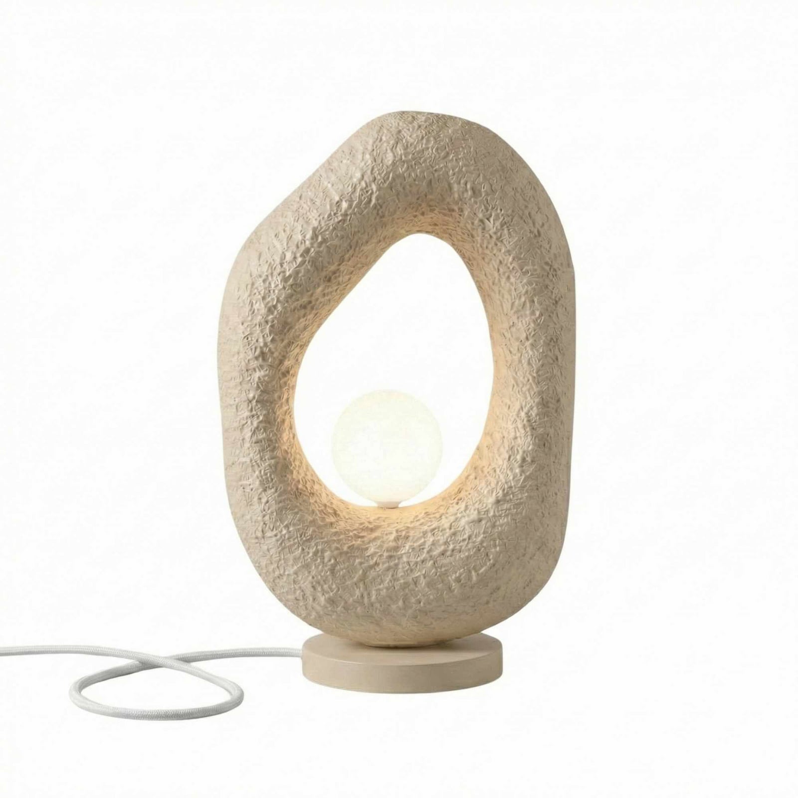 Stolna lampa Vaslı, ekru, visina 50 cm, stakloplastika, G9 Stolna lampa Vaslı, ekru, visina 50 cm, stakloplastika, G9