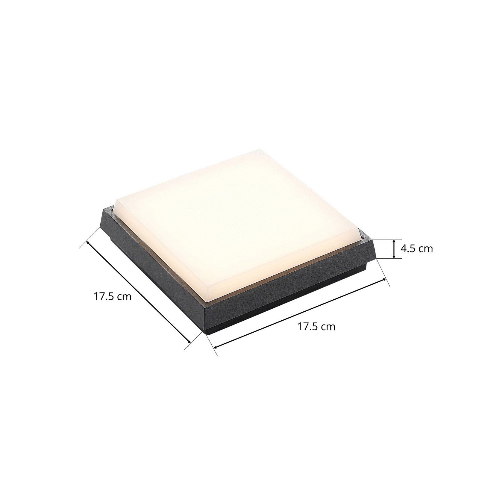 Amra LED Square Ulko Kattovalaisin 17,5 Dark Grey - Lucande