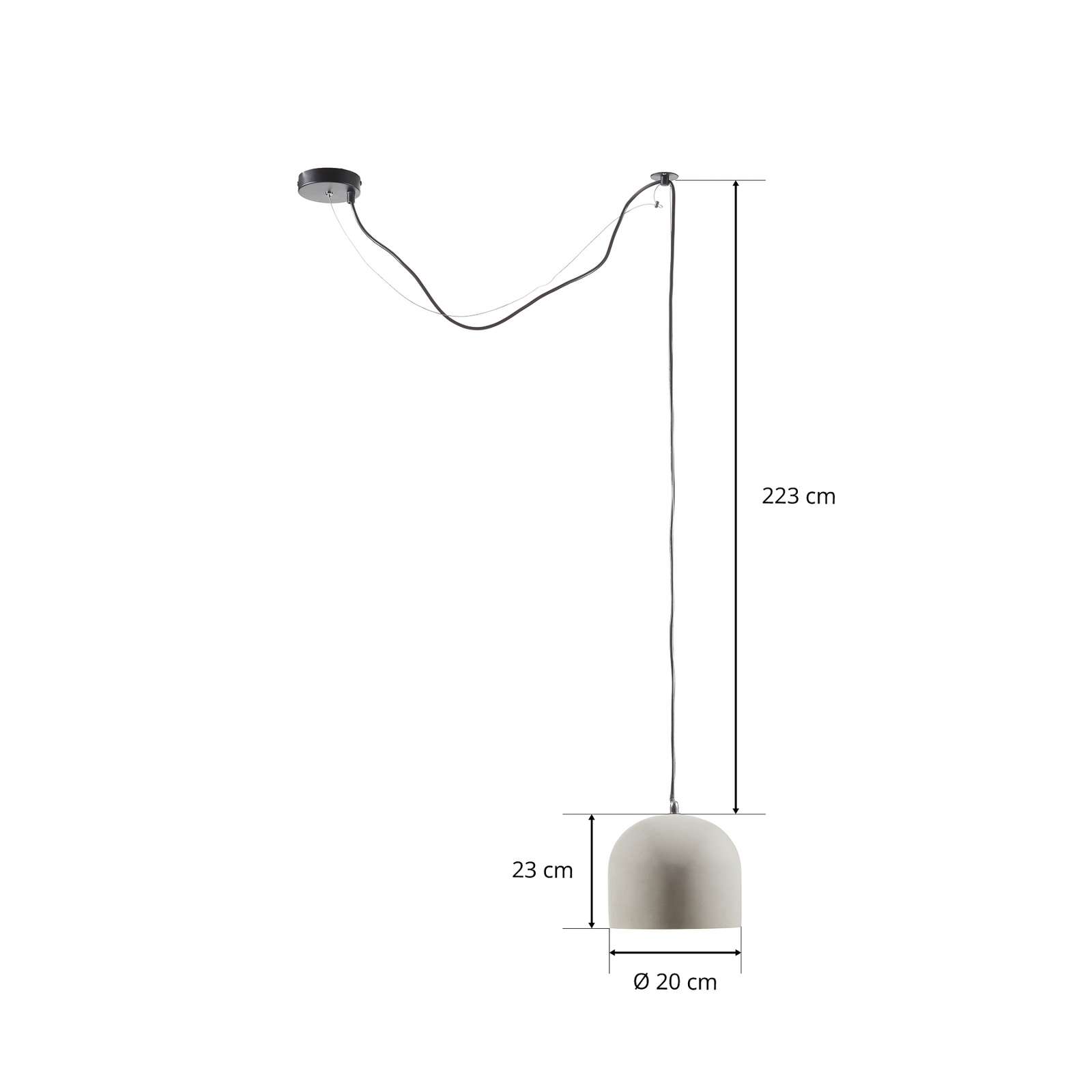 Hanglamp Broni van beton, Ø 20 cm