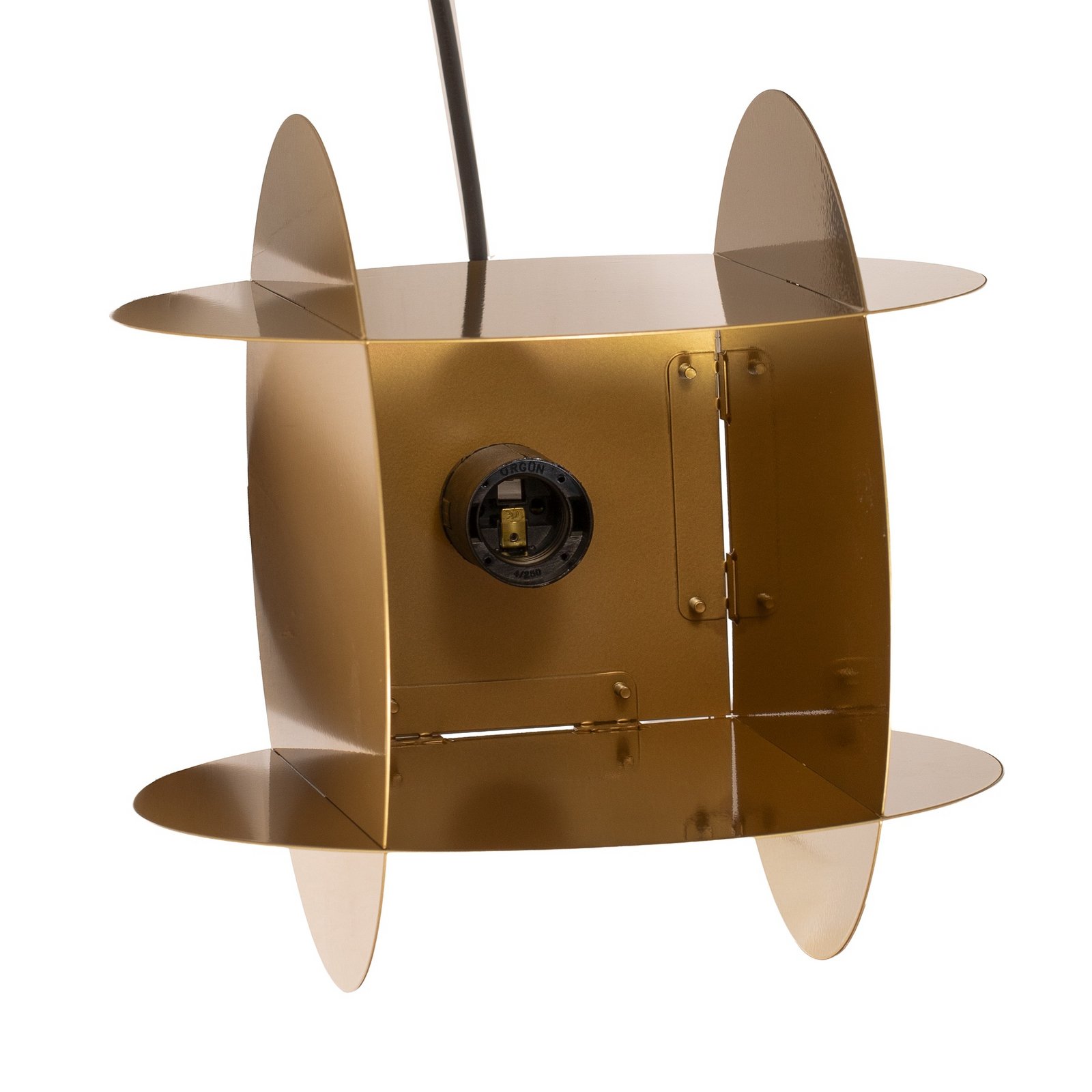 Corner pendant light, gold-coloured, 25 x 25 cm, metal, E27 Corner pendant light, gold-coloured, 25 x 25 cm, metal, E27
