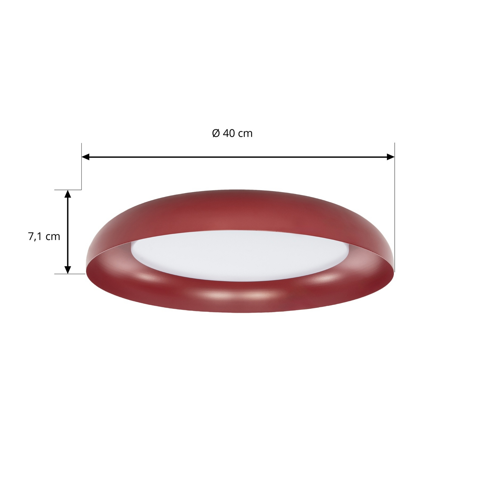 Florie LED-Deckenleuchte, rot, Metall, Ø 40 cm - Lindby