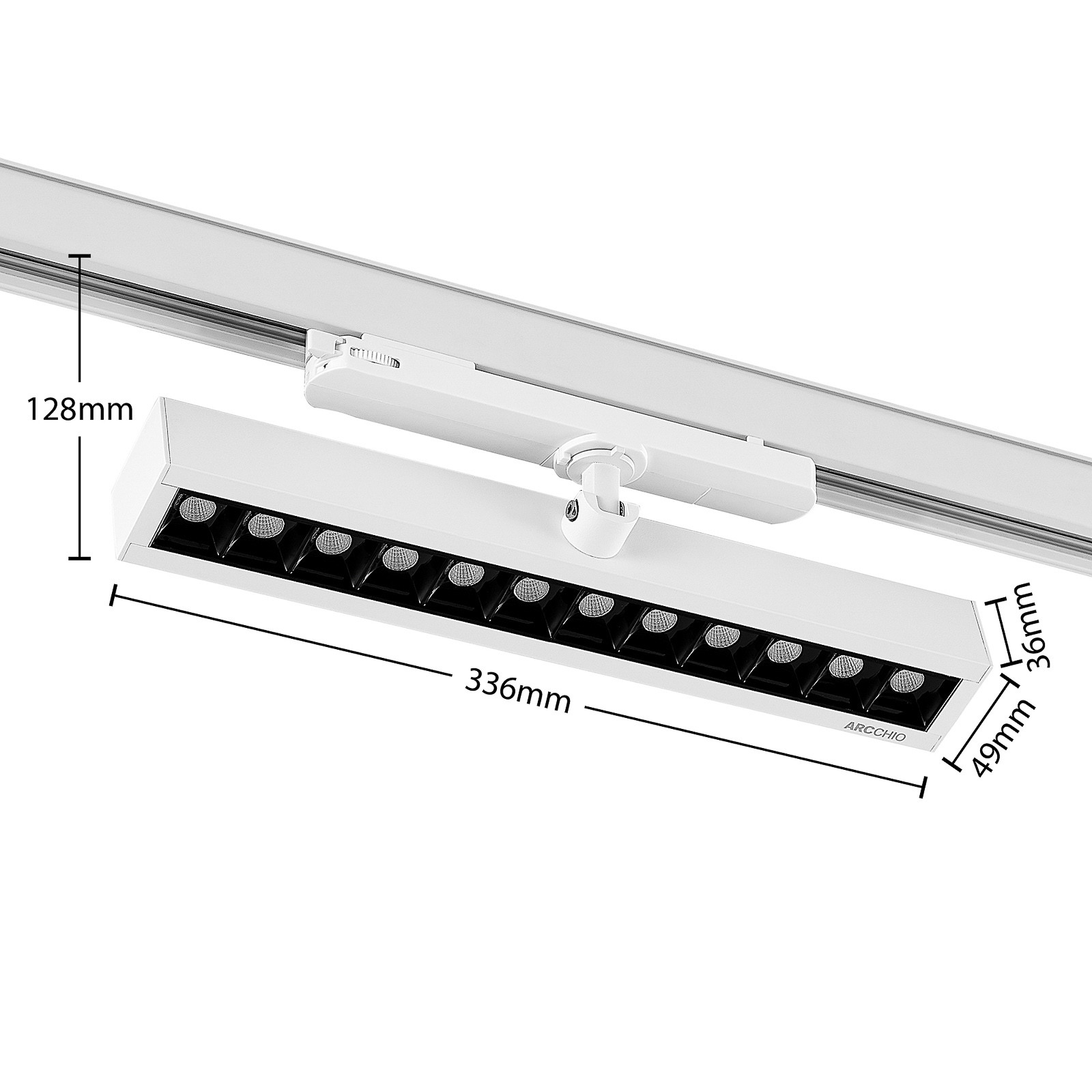 Arcchio Millay LED track spotlight white 4,000 K