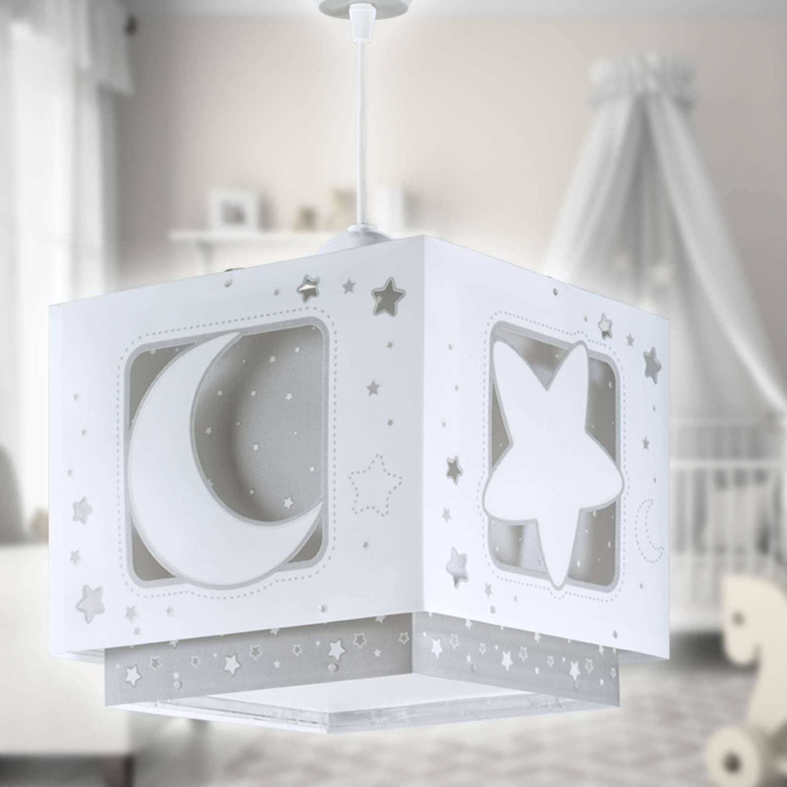 E-shop Dalber Moonlight detské závesné svietidlo 1pl sivá