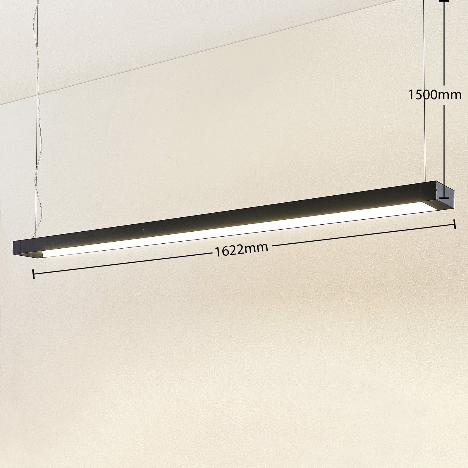 Arcchio LED-Pendellampe Cuna, schwarz, 162cm, Metall